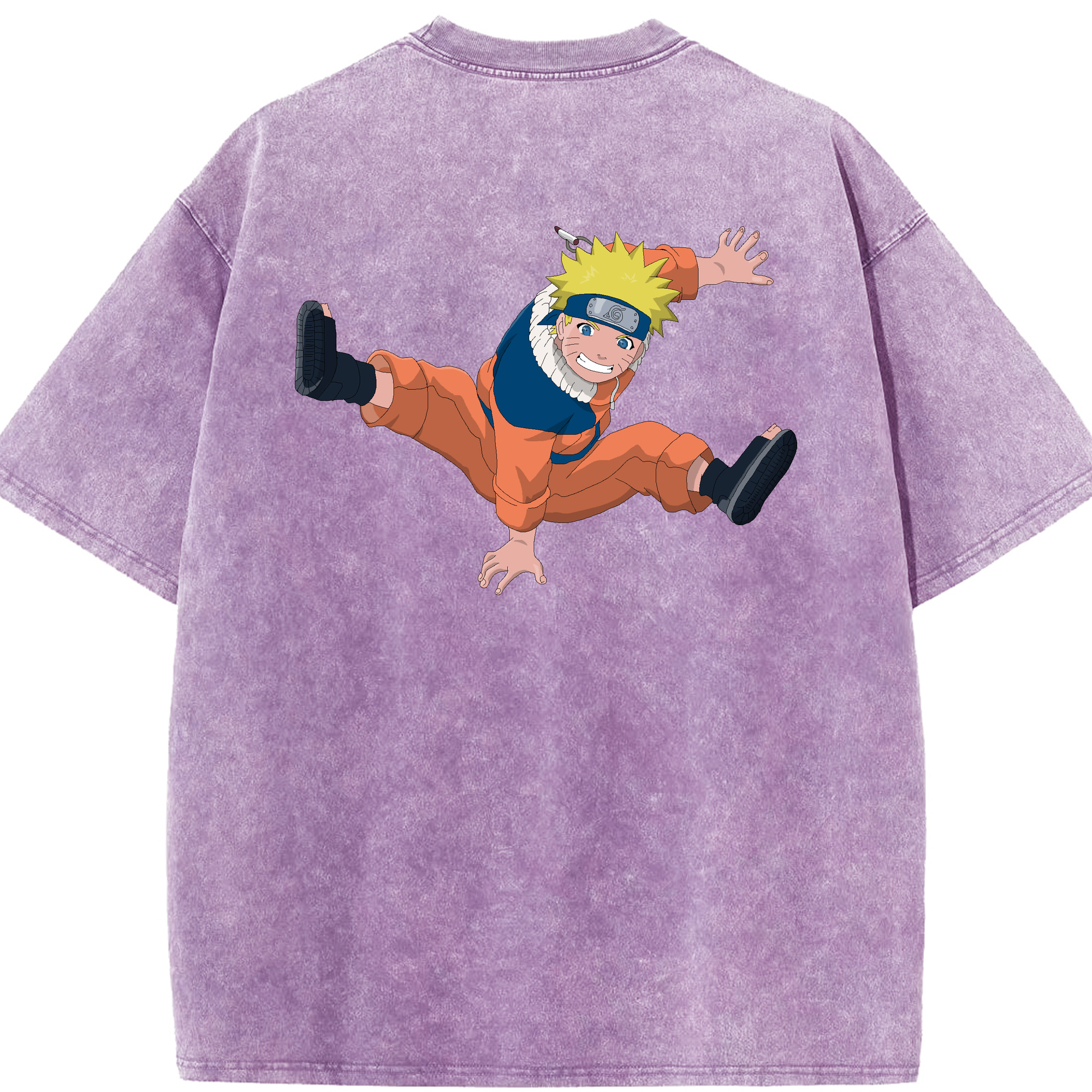 （画像用） NARUTO -ナルト- うずまき ナルト Uzumaki Naruto 綿100% ヴィンテージ風 半袖Tシャツ（背面プリント）