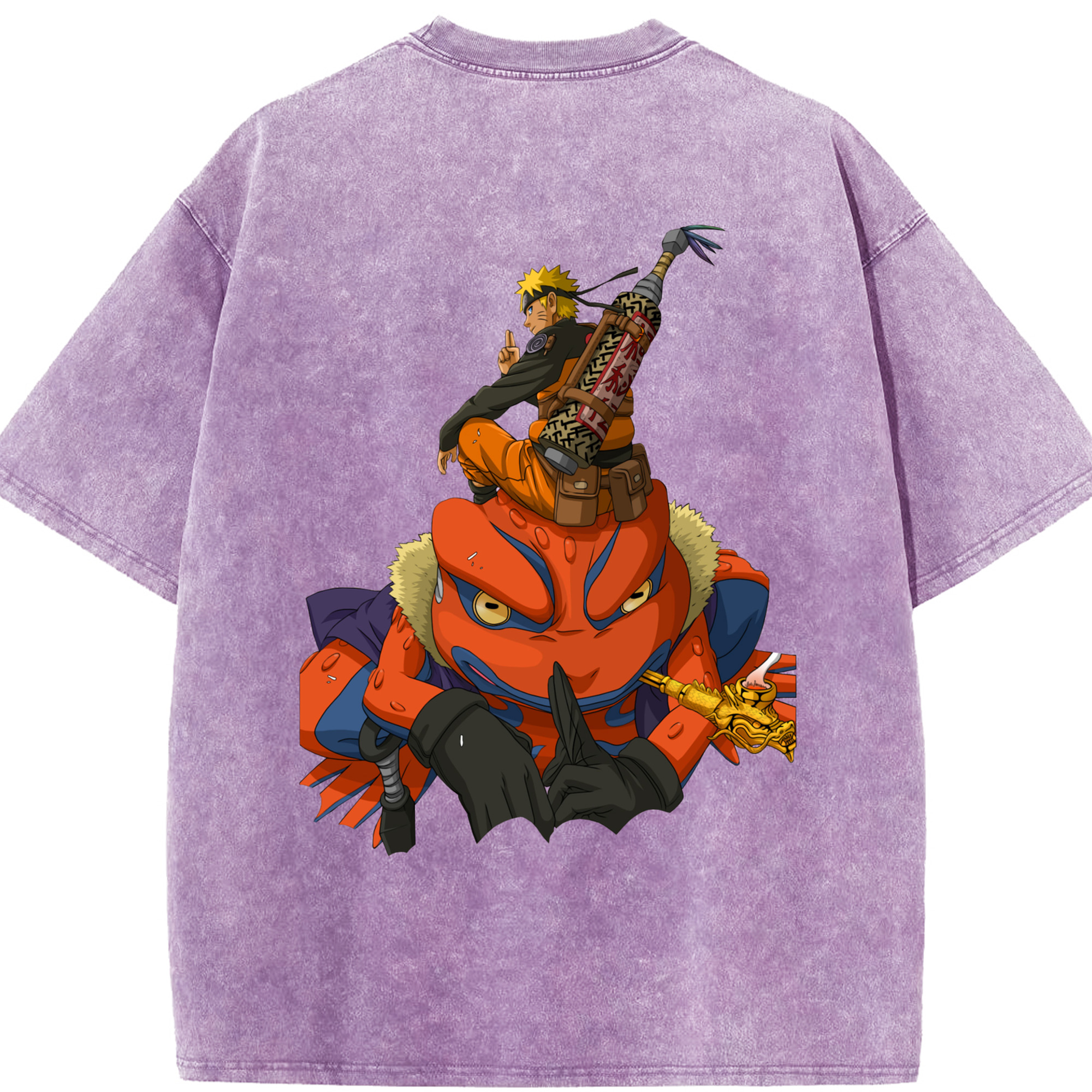（画像用） NARUTO -ナルト- うずまき ナルト Uzumaki Naruto 綿100% ヴィンテージ風 半袖Tシャツ（背面プリント）