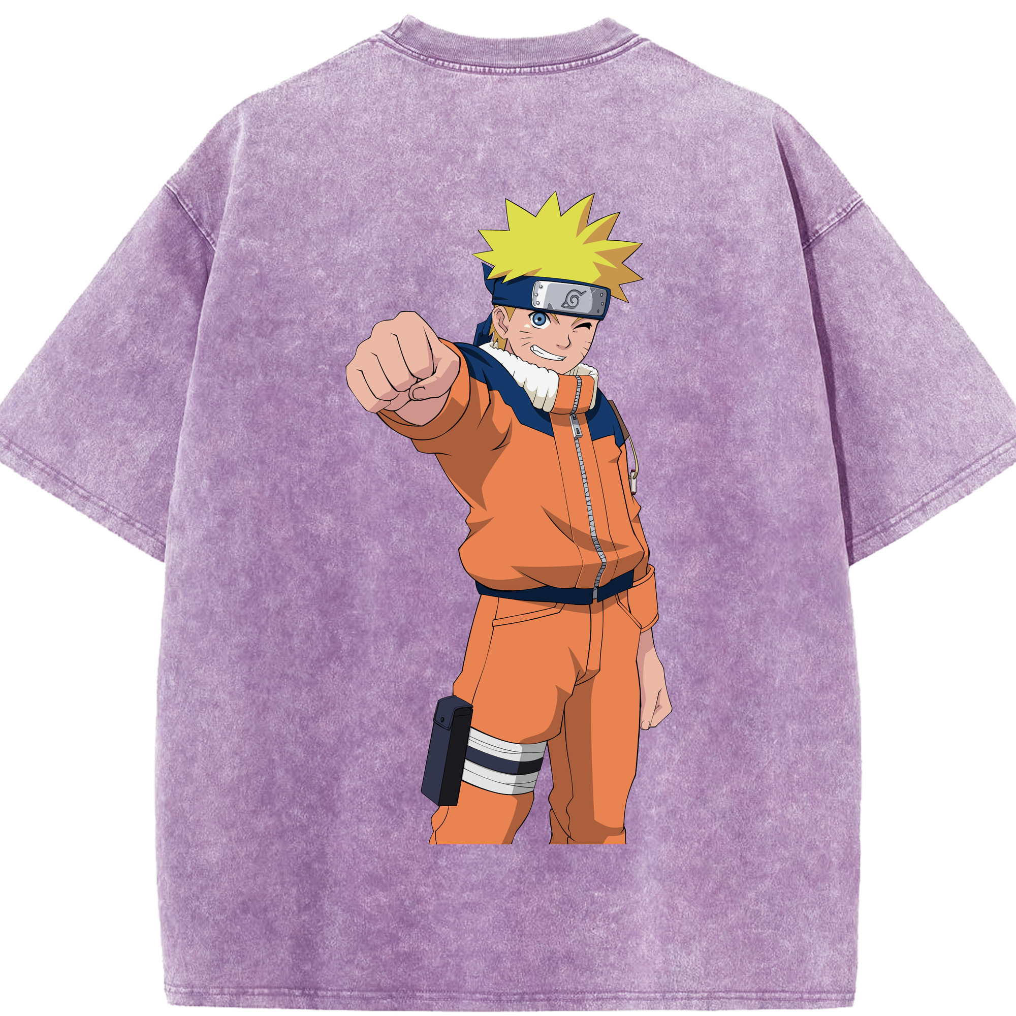 （画像用） NARUTO -ナルト- うずまき ナルト Uzumaki Naruto 綿100% ヴィンテージ風 半袖Tシャツ（背面プリント）
