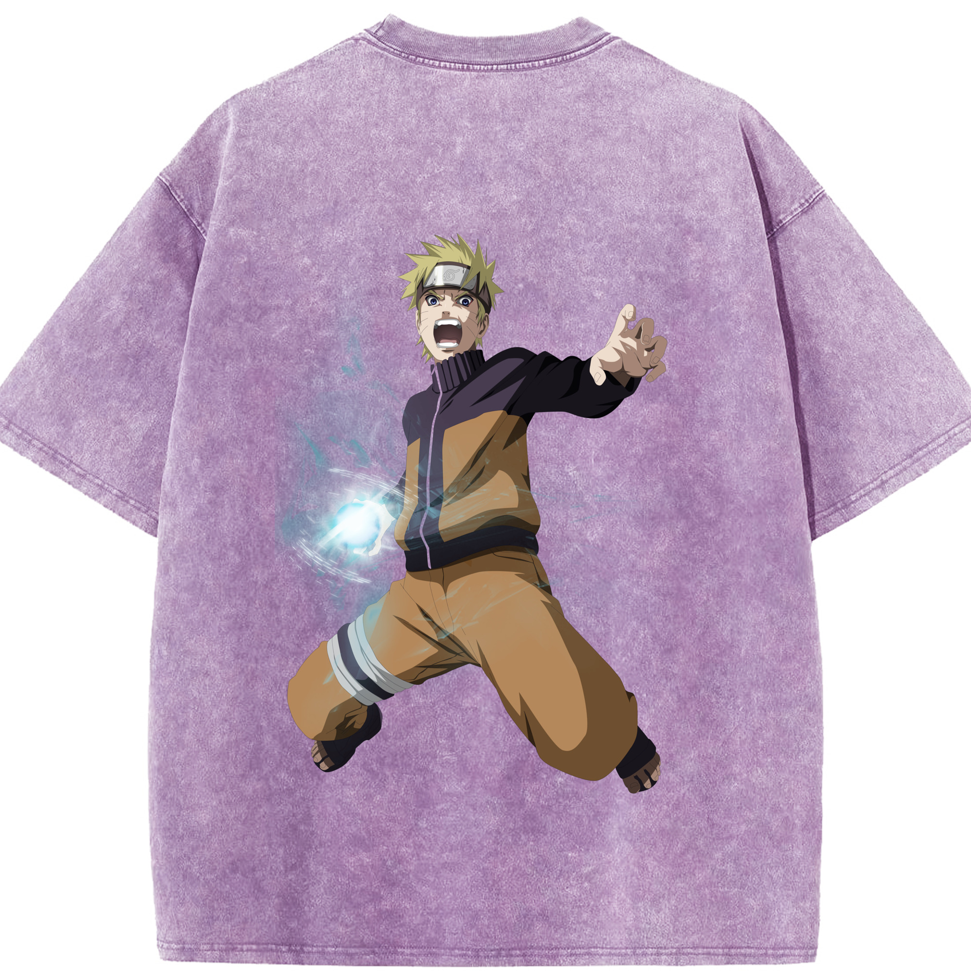 （画像用） NARUTO -ナルト- うずまき ナルト Uzumaki Naruto 綿100% ヴィンテージ風 半袖Tシャツ（背面プリント）
