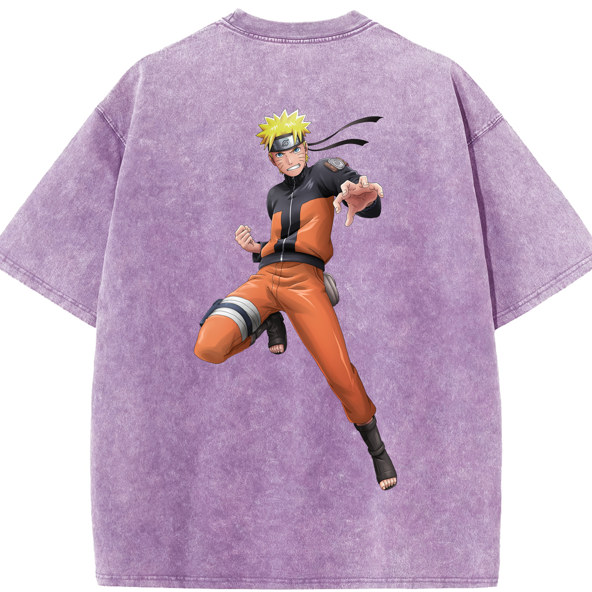 （画像用） NARUTO -ナルト- うずまき ナルト Uzumaki Naruto 綿100% ヴィンテージ風 半袖Tシャツ（背面プリント）