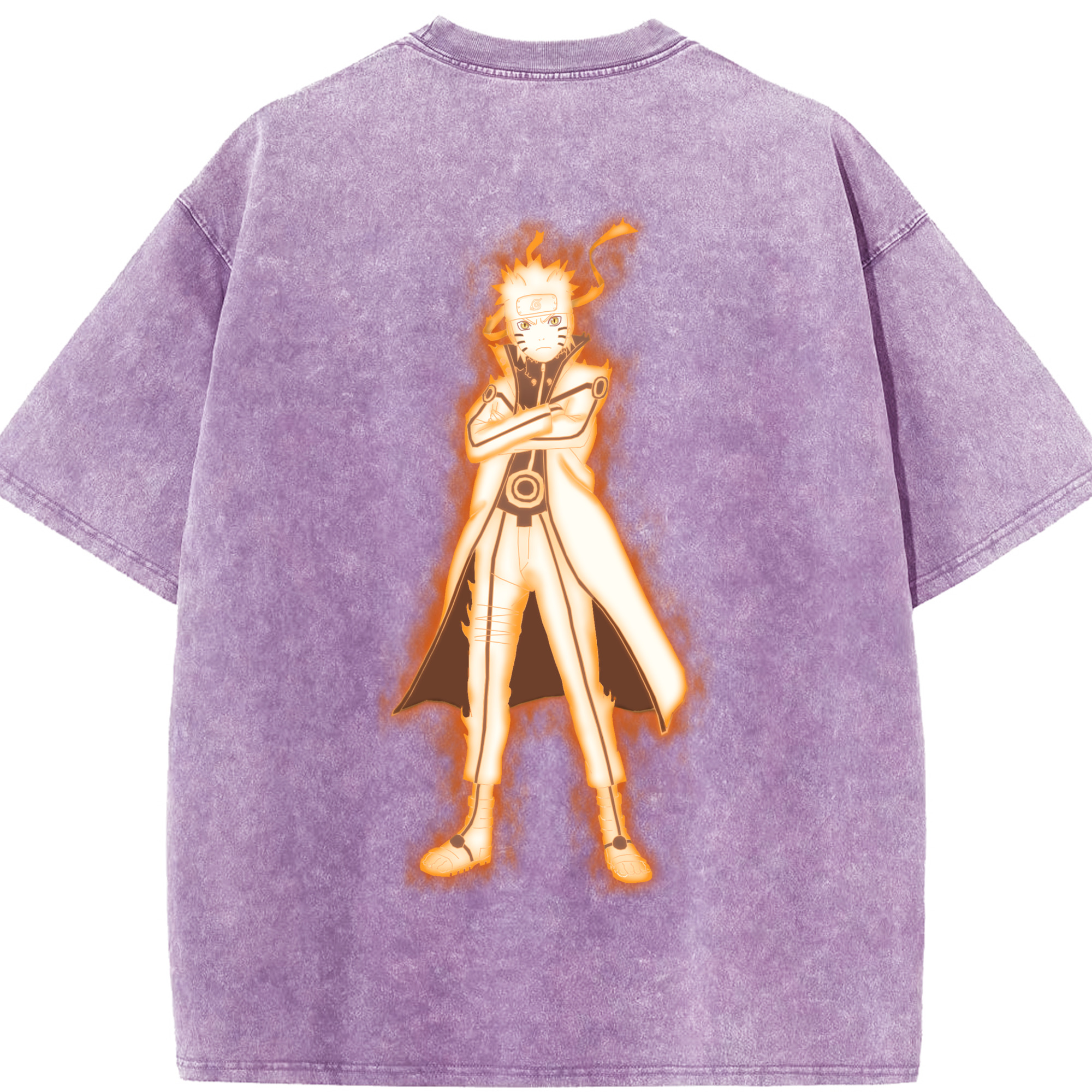 （画像用） NARUTO -ナルト- うずまき ナルト Uzumaki Naruto 綿100% ヴィンテージ風 半袖Tシャツ（背面プリント）
