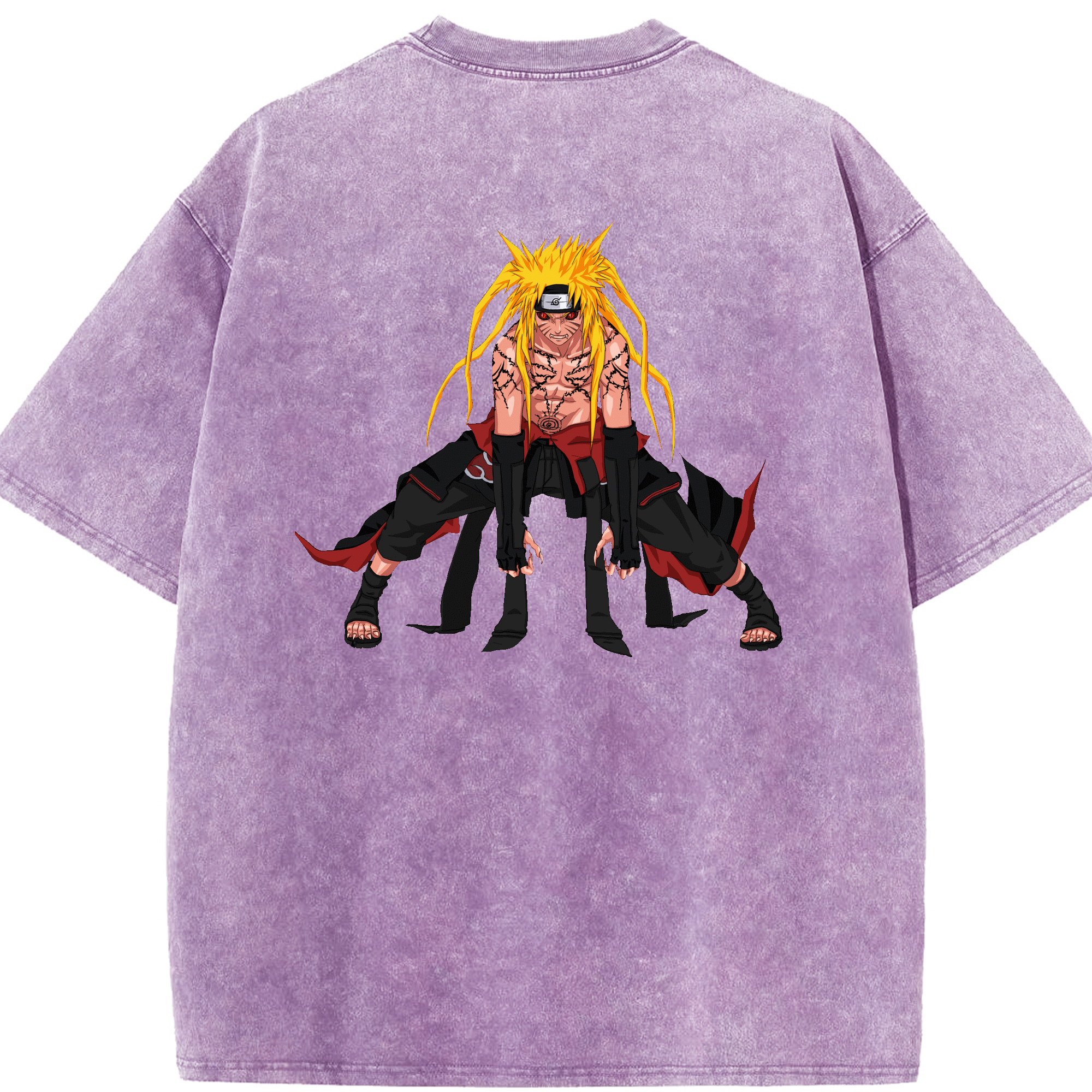 （画像用） NARUTO -ナルト- うずまき ナルト Uzumaki Naruto 綿100% ヴィンテージ風 半袖Tシャツ（背面プリント）