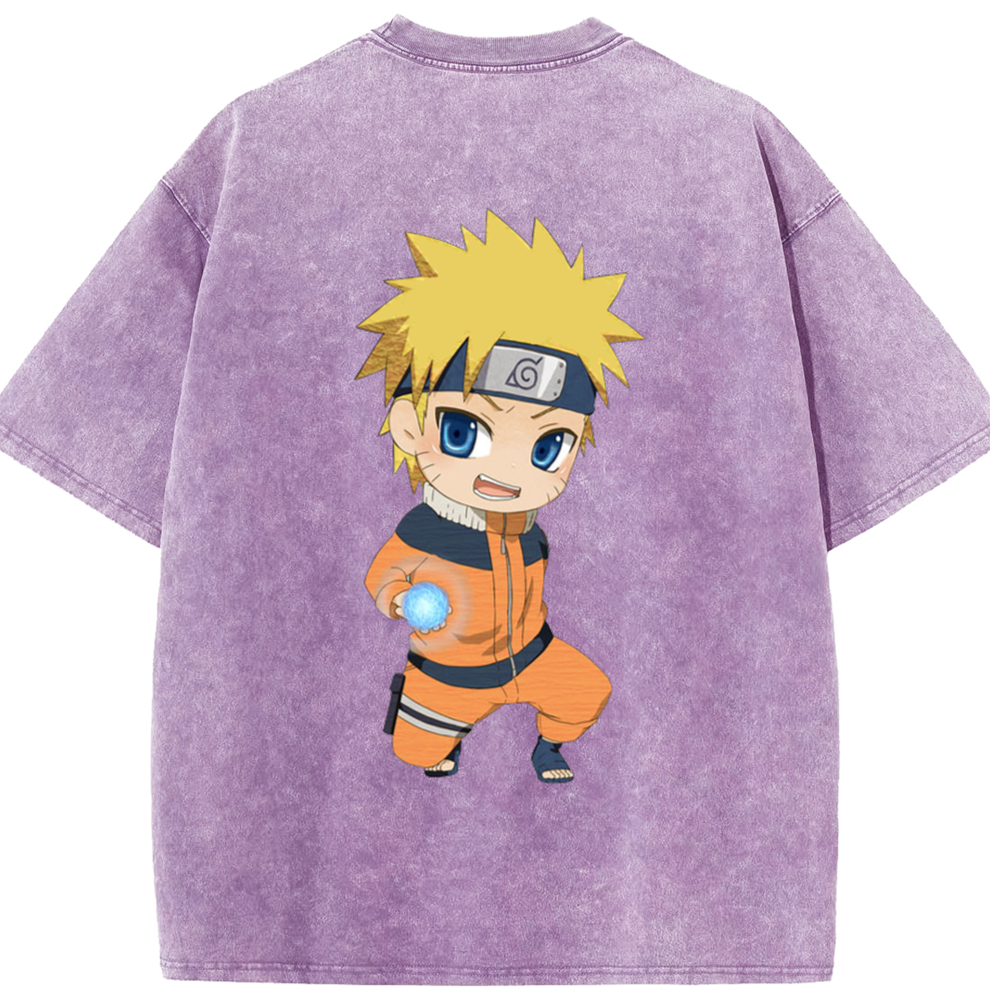 （画像用） NARUTO -ナルト- うずまき ナルト Uzumaki Naruto 綿100% ヴィンテージ風 半袖Tシャツ（背面プリント）