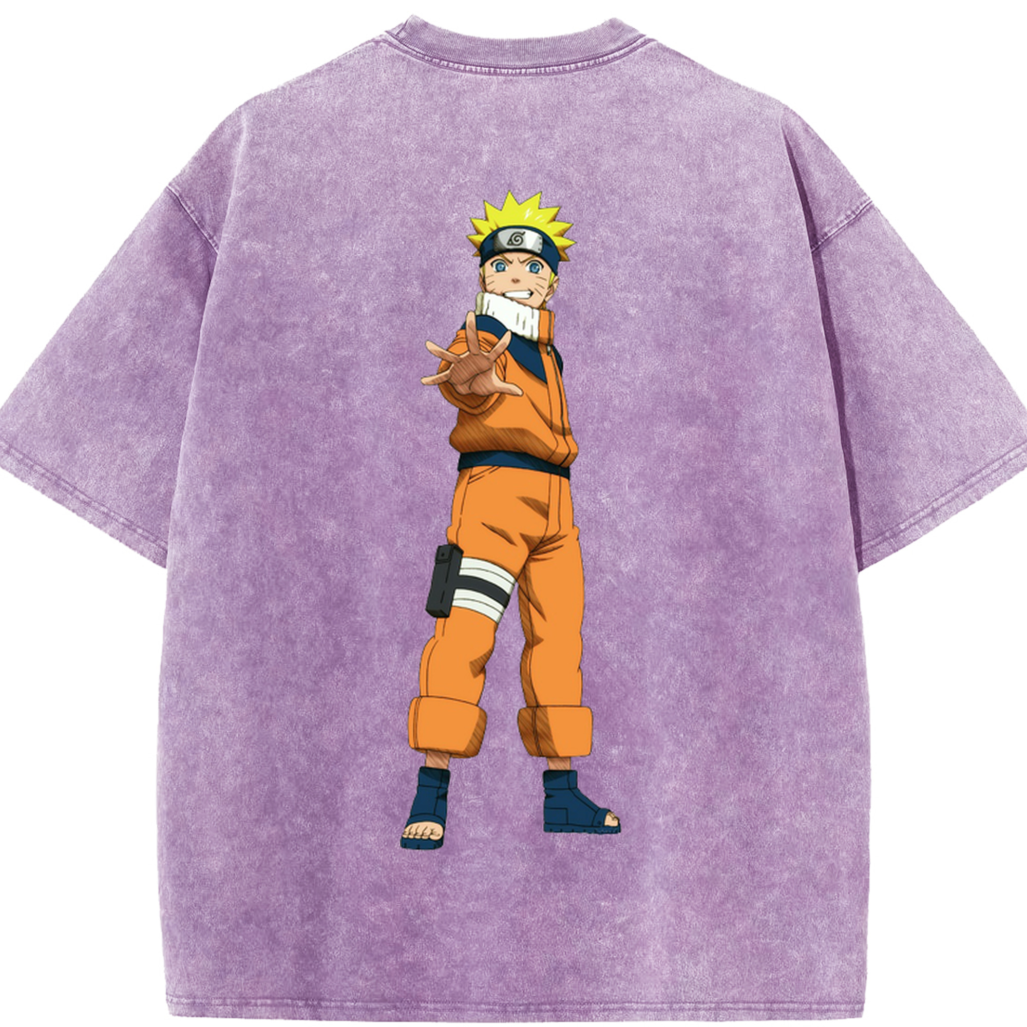 （画像用） NARUTO -ナルト- うずまき ナルト Uzumaki Naruto 綿100% ヴィンテージ風 半袖Tシャツ（背面プリント）