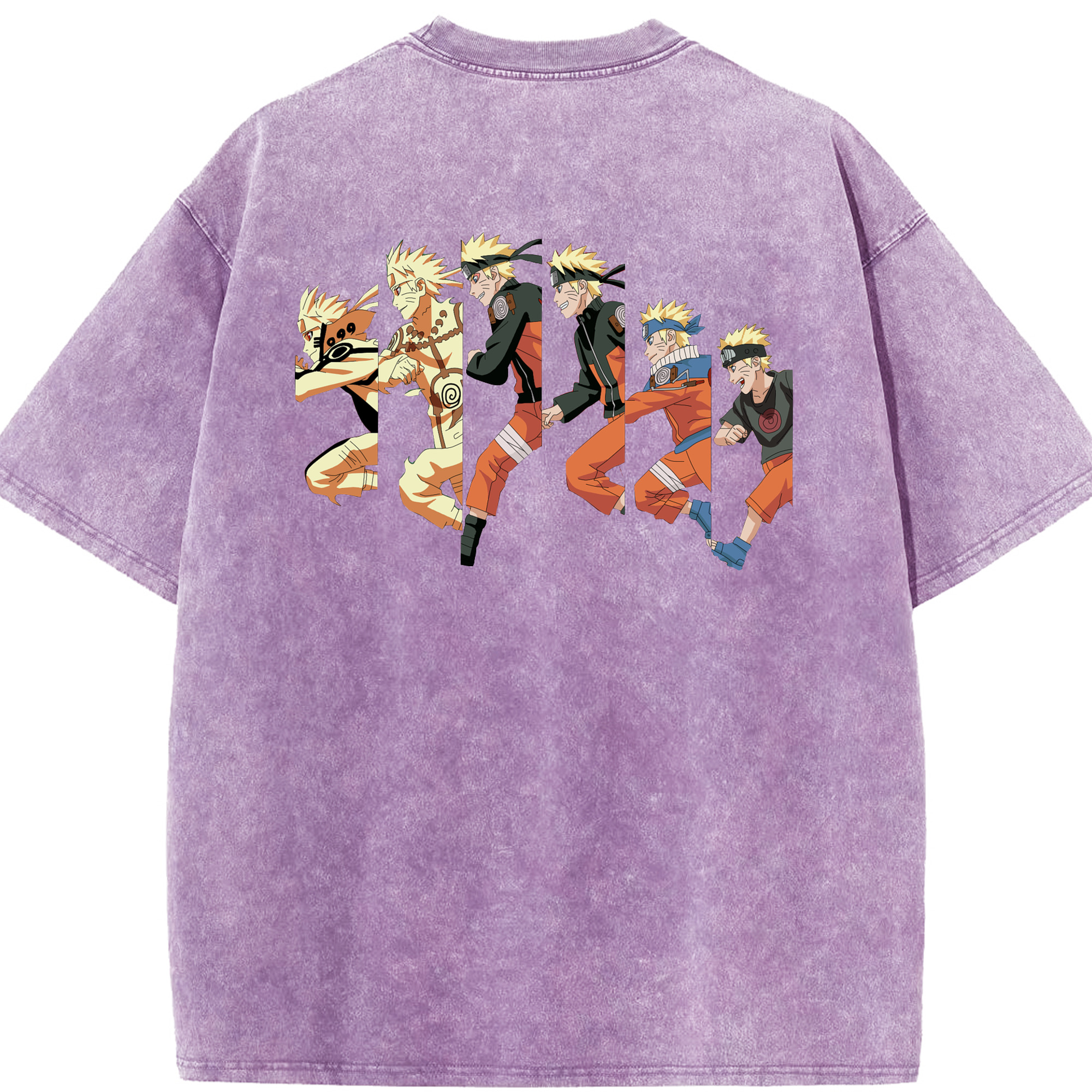 （画像用） NARUTO -ナルト- うずまき ナルト Uzumaki Naruto 綿100% ヴィンテージ風 半袖Tシャツ（背面プリント）