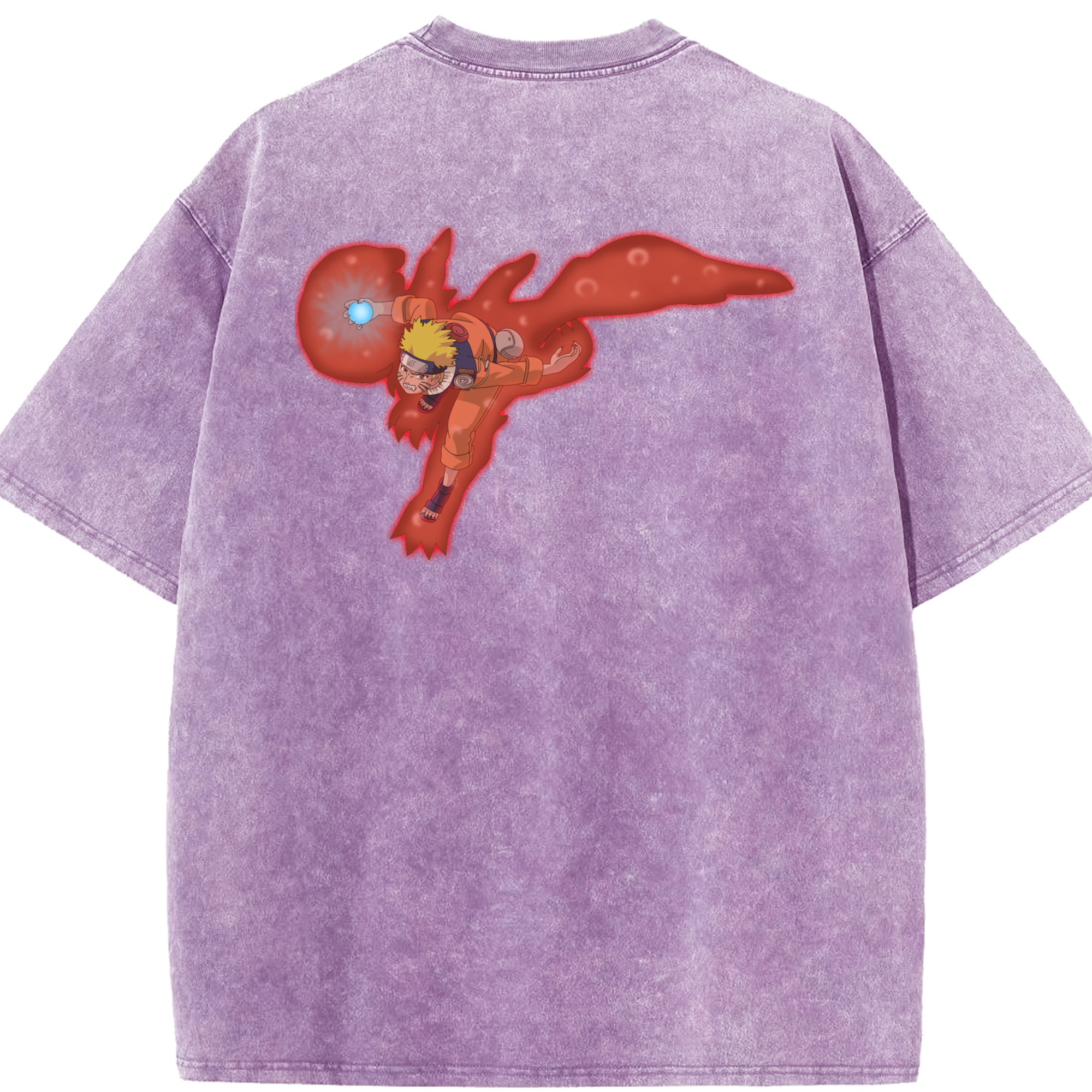 （画像用） NARUTO -ナルト- うずまき ナルト Uzumaki Naruto 綿100% ヴィンテージ風 半袖Tシャツ（背面プリント）