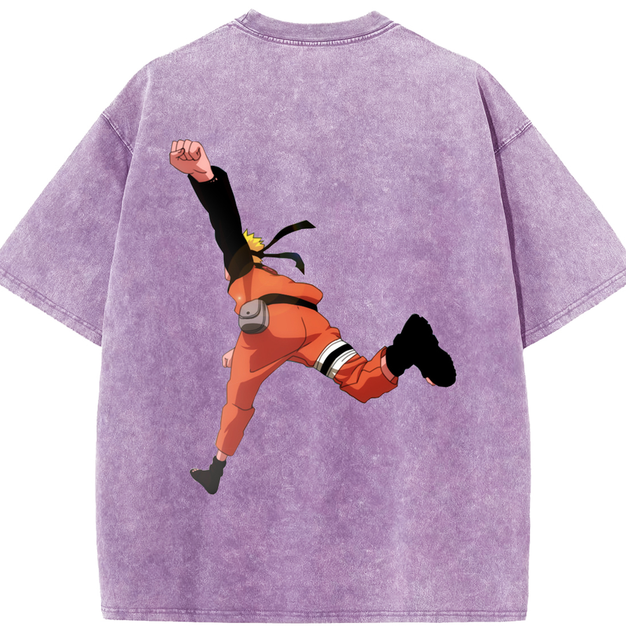 （画像用） NARUTO -ナルト- うずまき ナルト Uzumaki Naruto 綿100% ヴィンテージ風 半袖Tシャツ（背面プリント）