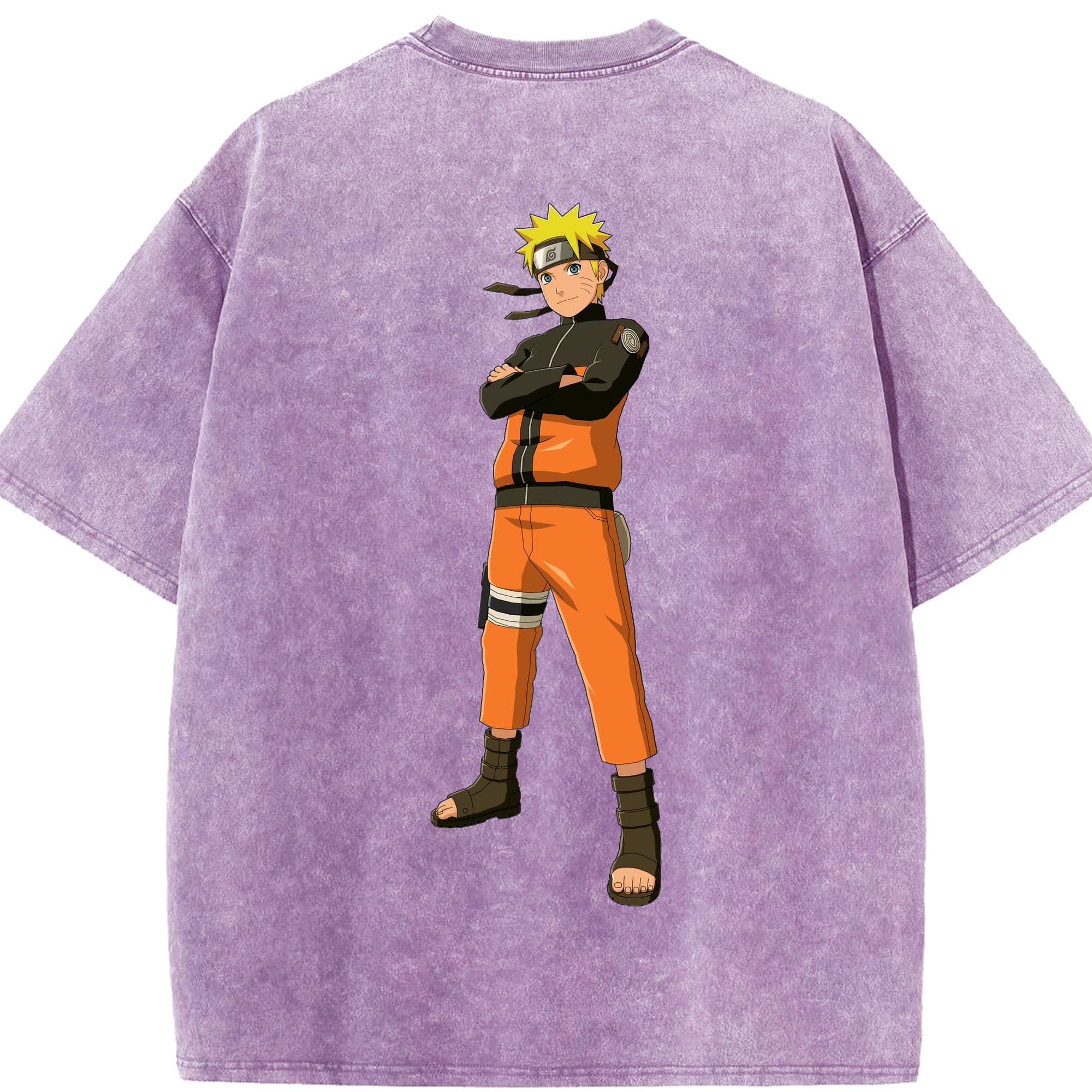（画像用） NARUTO -ナルト- うずまき ナルト Uzumaki Naruto 綿100% ヴィンテージ風 半袖Tシャツ（背面プリント）