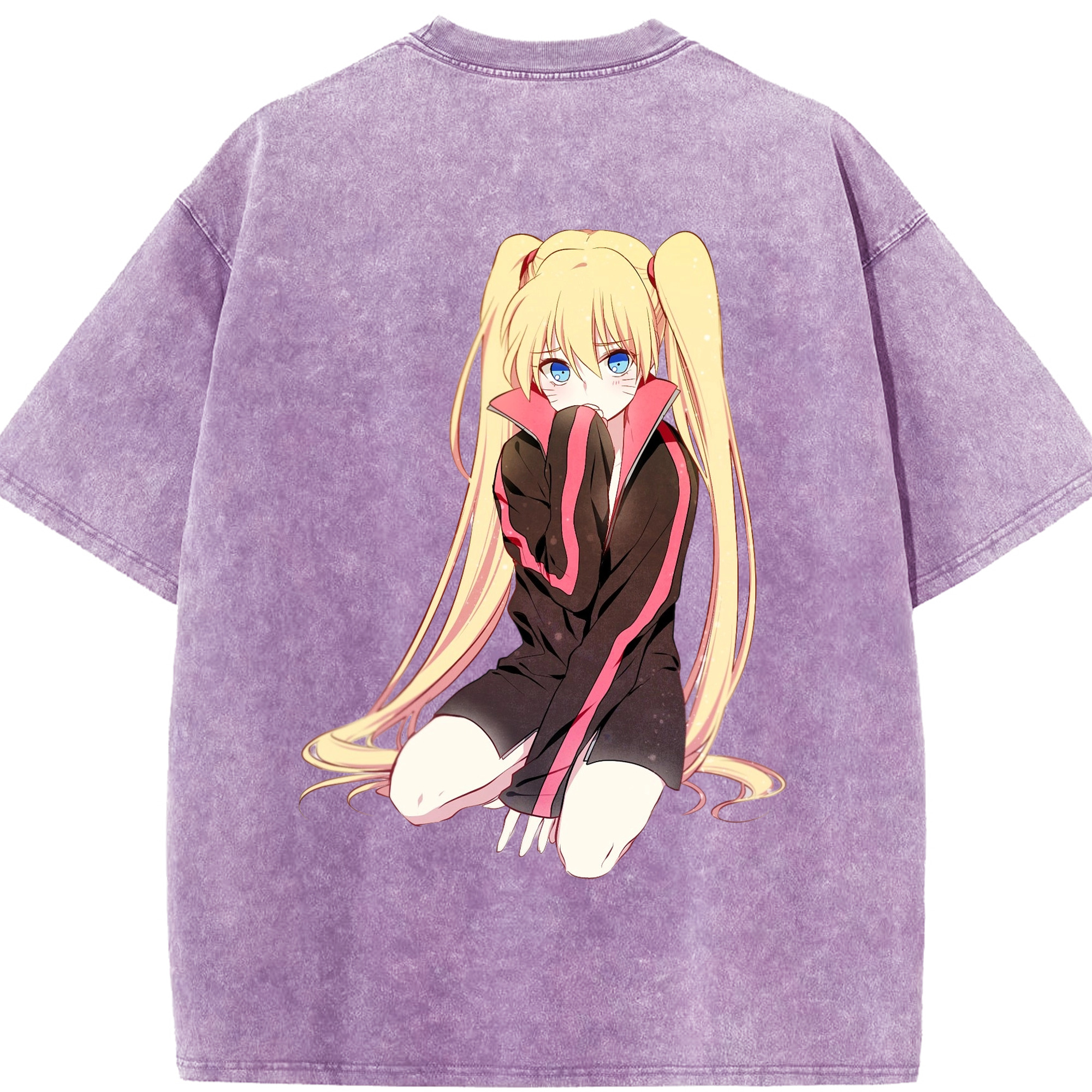 （画像用） NARUTO -ナルト- うずまき ナルト Uzumaki Naruto 綿100% ヴィンテージ風 半袖Tシャツ（背面プリント）