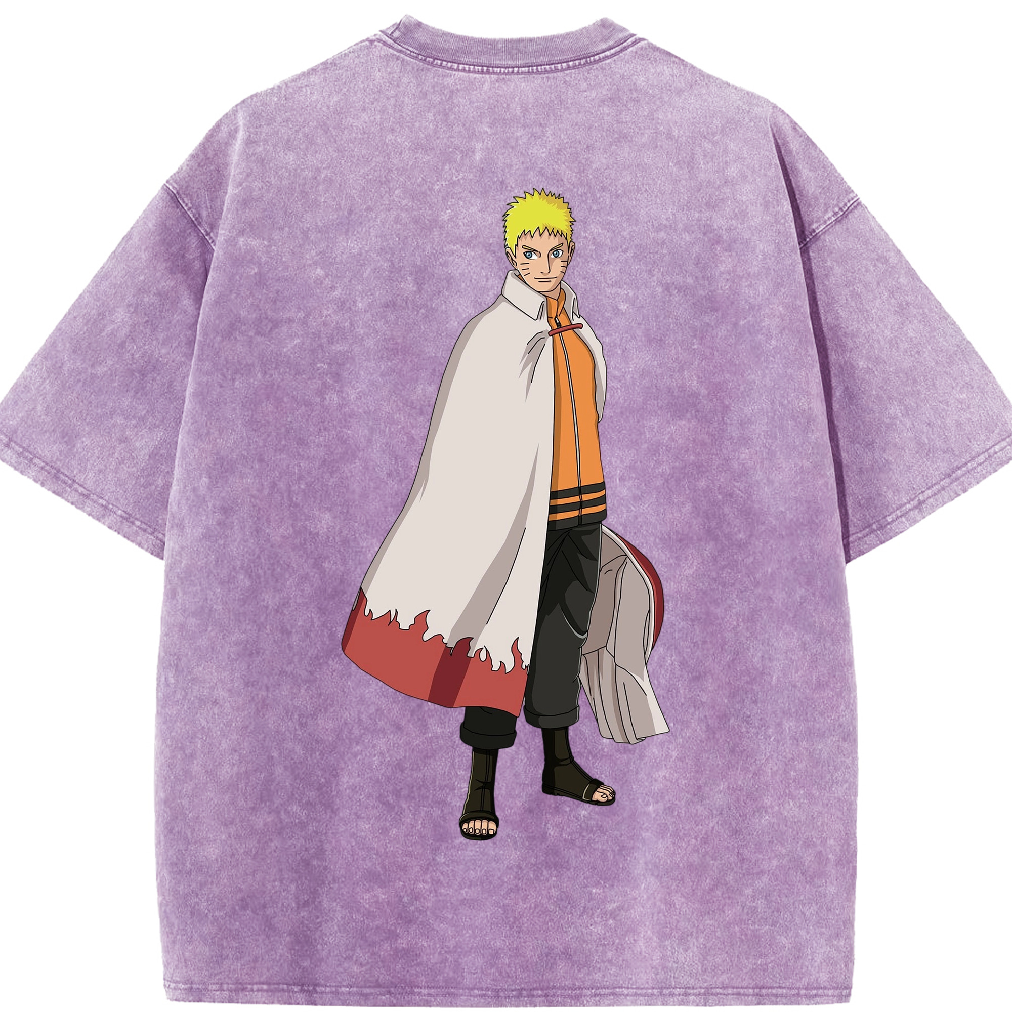 （画像用） NARUTO -ナルト- うずまき ナルト Uzumaki Naruto 綿100% ヴィンテージ風 半袖Tシャツ（背面プリント）