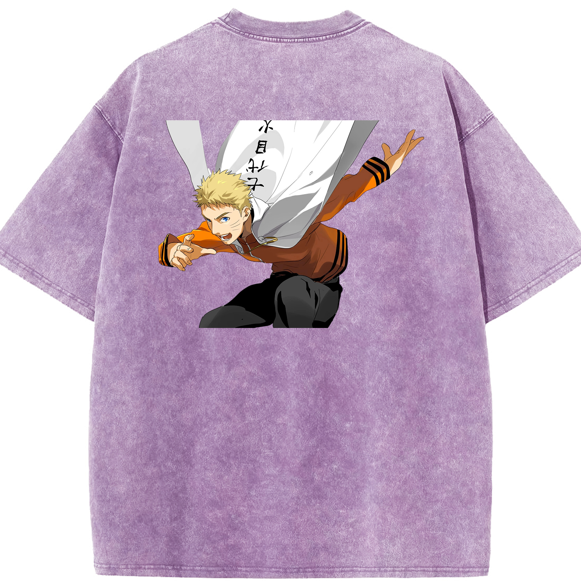 （画像用） NARUTO -ナルト- うずまき ナルト Uzumaki Naruto 綿100% ヴィンテージ風 半袖Tシャツ（背面プリント）
