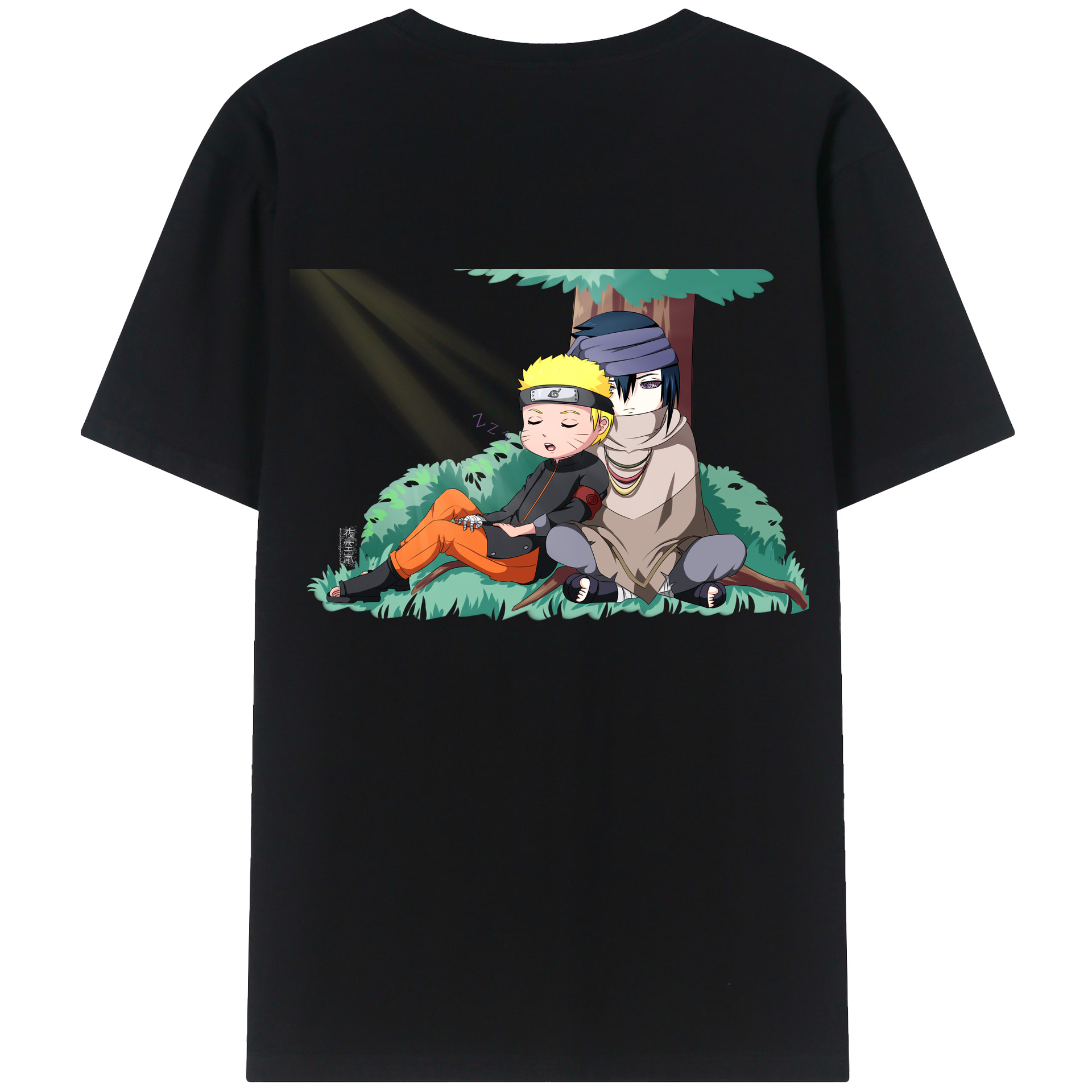 （画像用） NARUTO -ナルト- うずまき ナルト Uzumaki Naruto 綿100％ メンズ半袖Tシャツ（バックプリント） 通気性