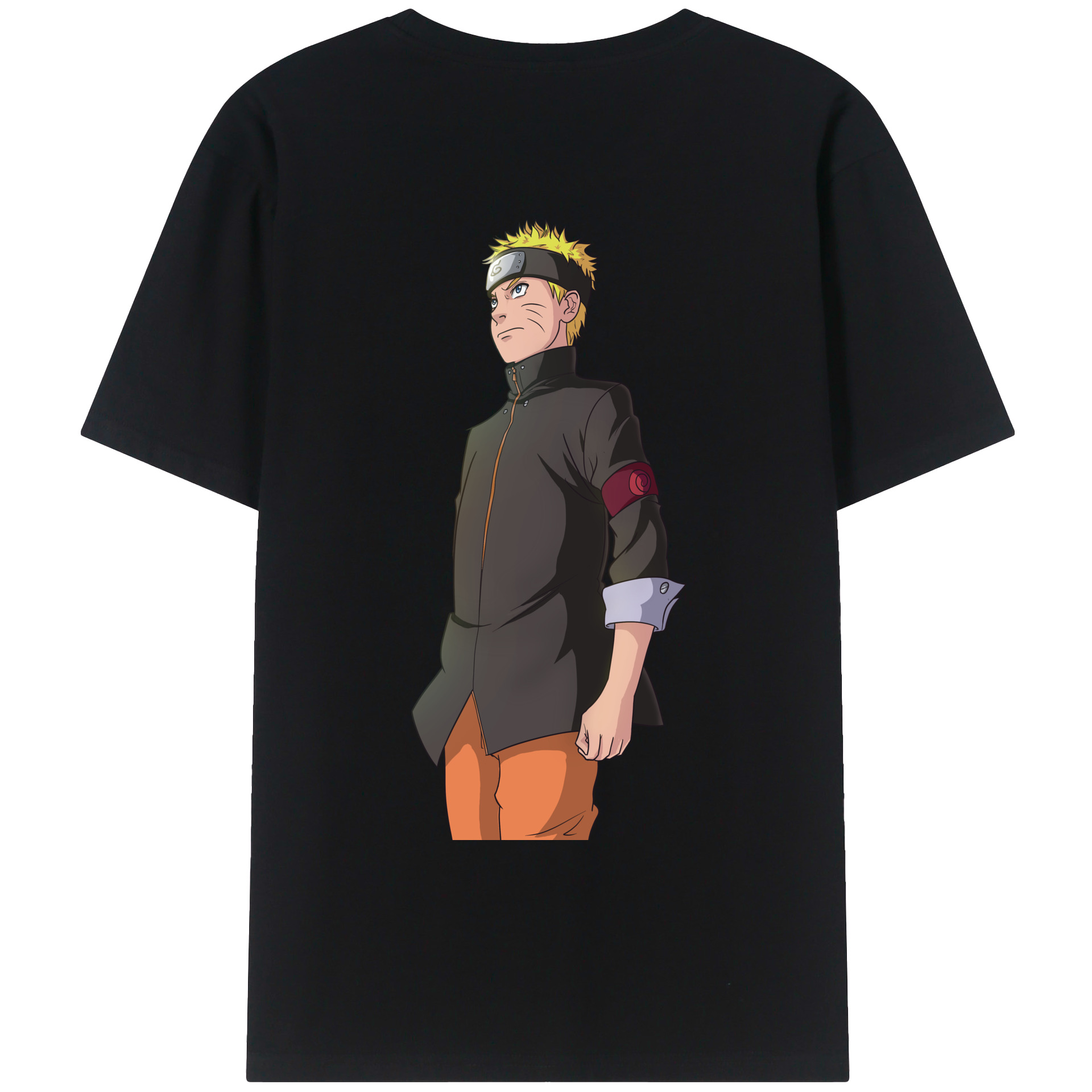 （画像用） NARUTO -ナルト- うずまき ナルト Uzumaki Naruto 綿100％ メンズ半袖Tシャツ（バックプリント） 通気性