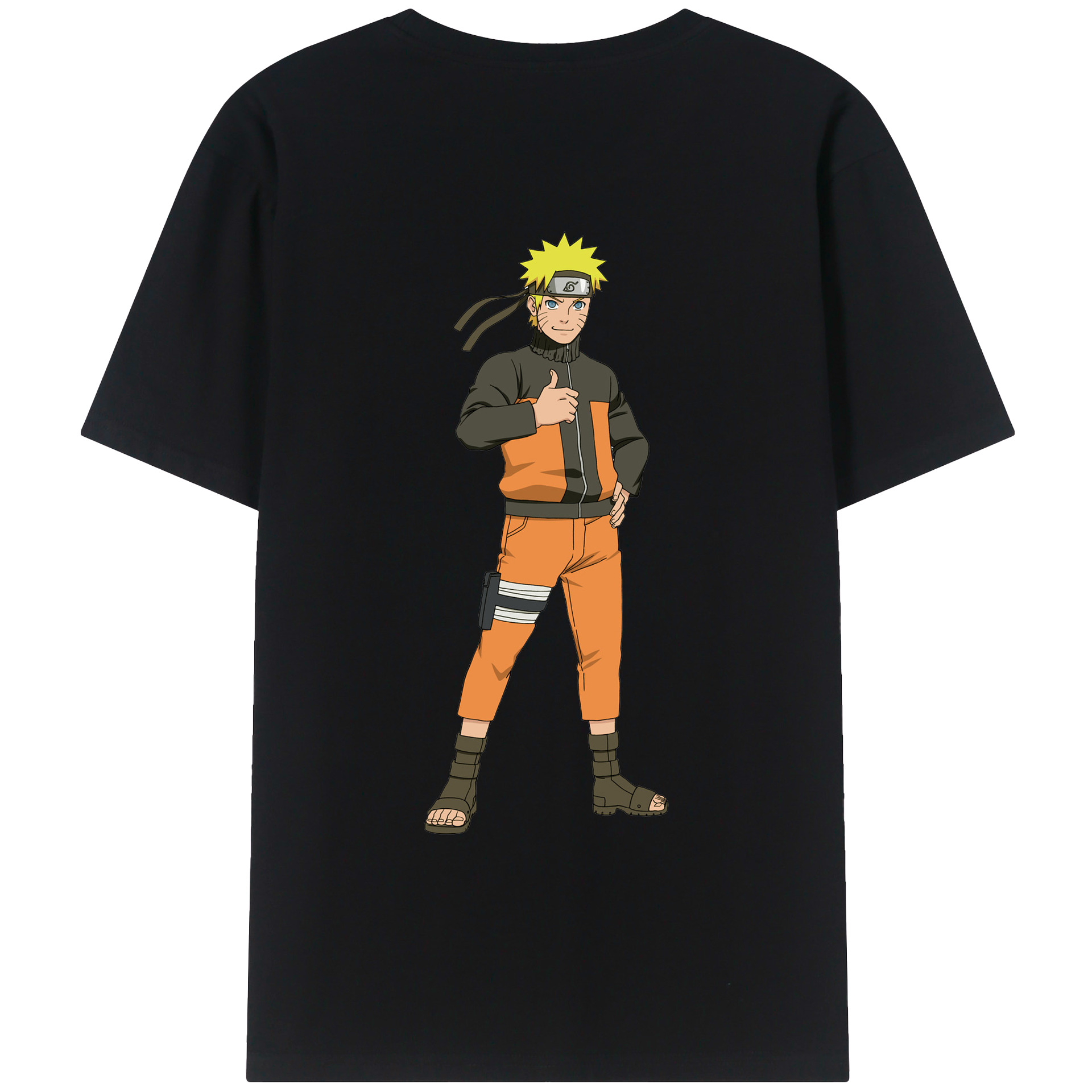 （画像用） NARUTO -ナルト- うずまき ナルト Uzumaki Naruto 綿100％ メンズ半袖Tシャツ（バックプリント） 通気性