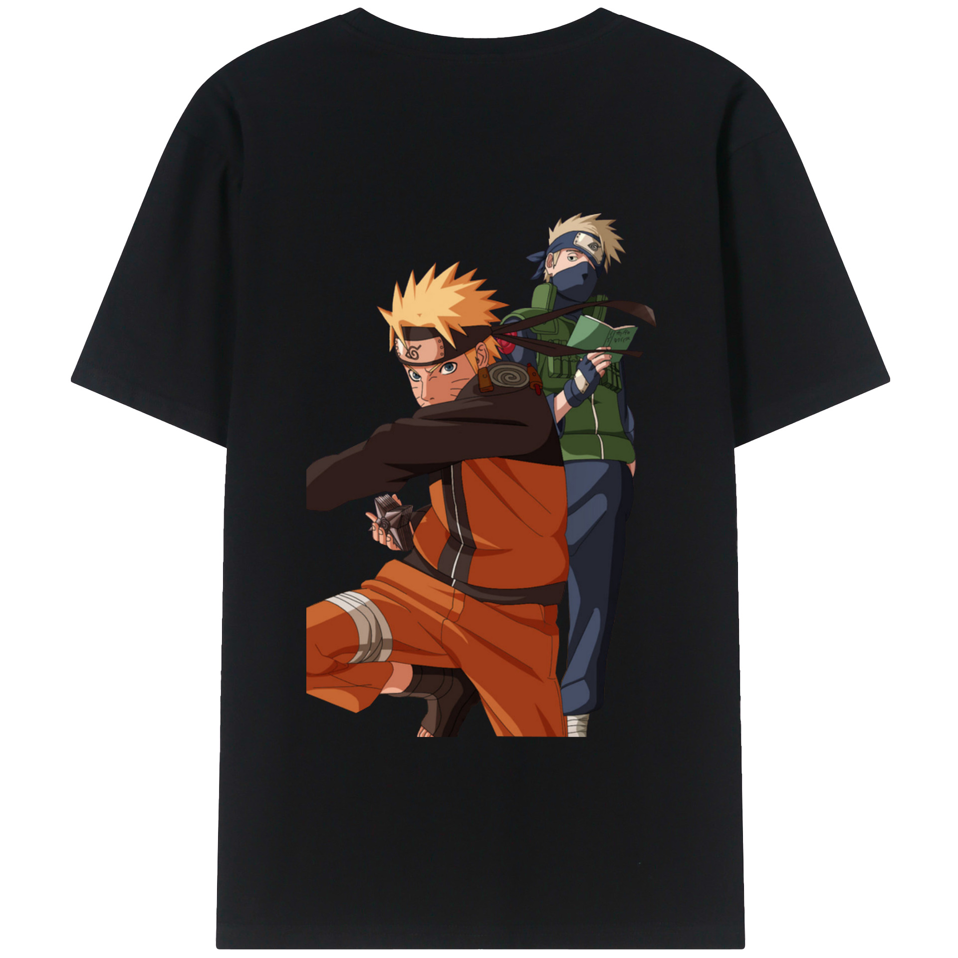 （画像用） NARUTO -ナルト- うずまき ナルト Uzumaki Naruto 綿100％ メンズ半袖Tシャツ（バックプリント） 通気性