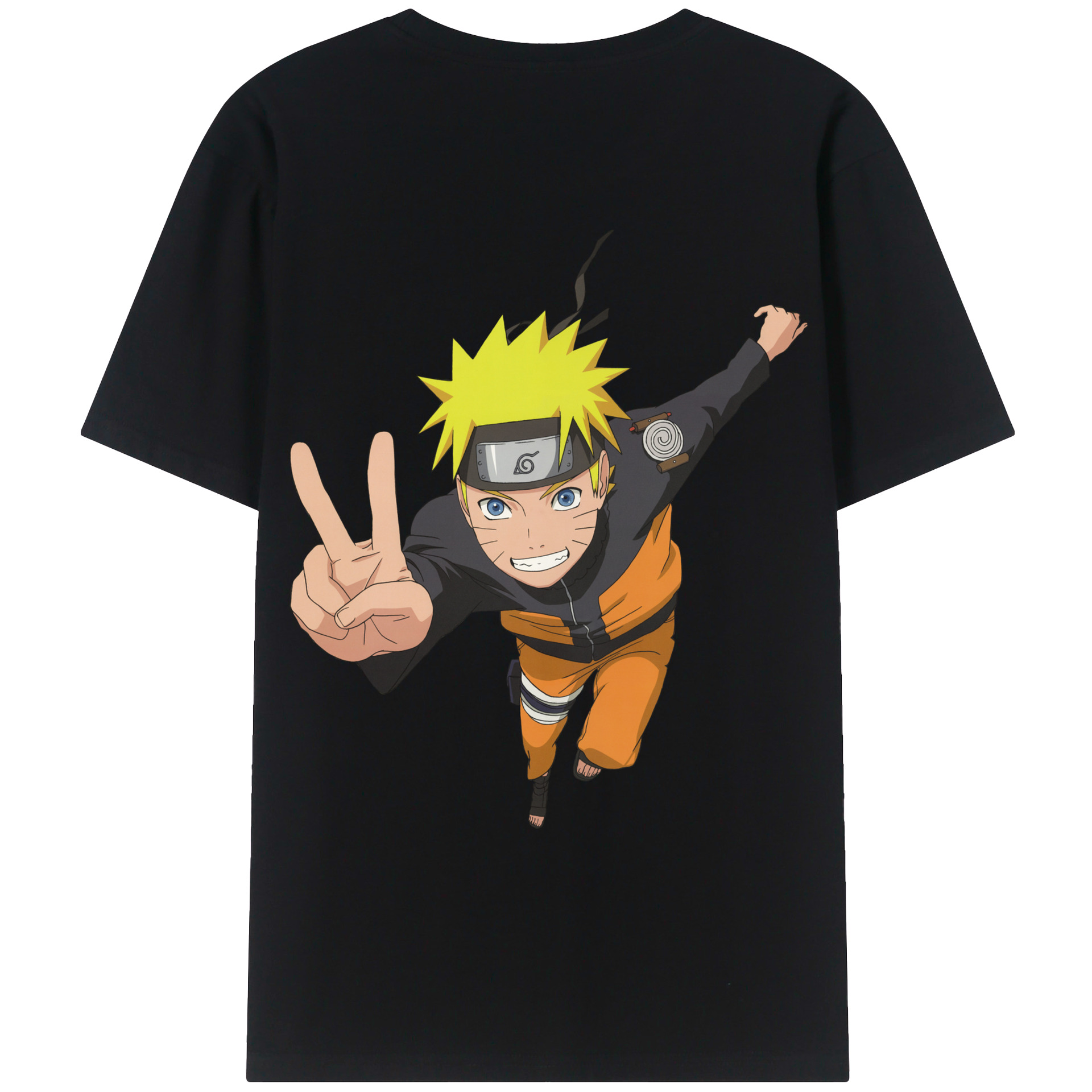 （画像用） NARUTO -ナルト- うずまき ナルト Uzumaki Naruto 綿100％ メンズ半袖Tシャツ（バックプリント） 通気性