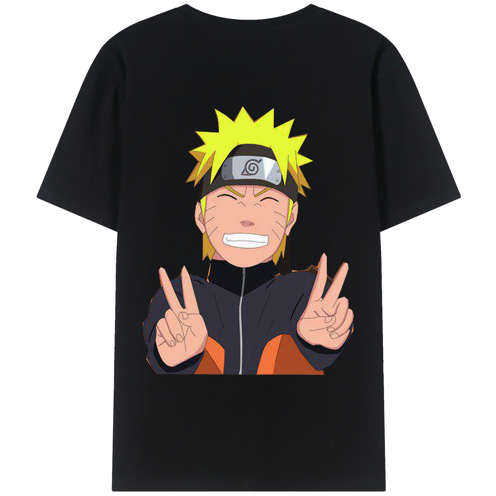 （画像用） NARUTO -ナルト- うずまき ナルト Uzumaki Naruto 綿100％ メンズ半袖Tシャツ（バックプリント） 通気性
