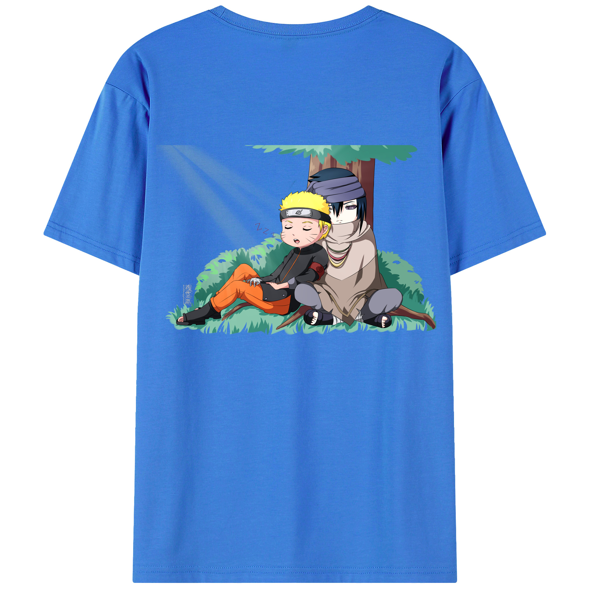 （画像用） NARUTO -ナルト- うずまき ナルト Uzumaki Naruto 綿100％ メンズ半袖Tシャツ（バックプリント） 通気性