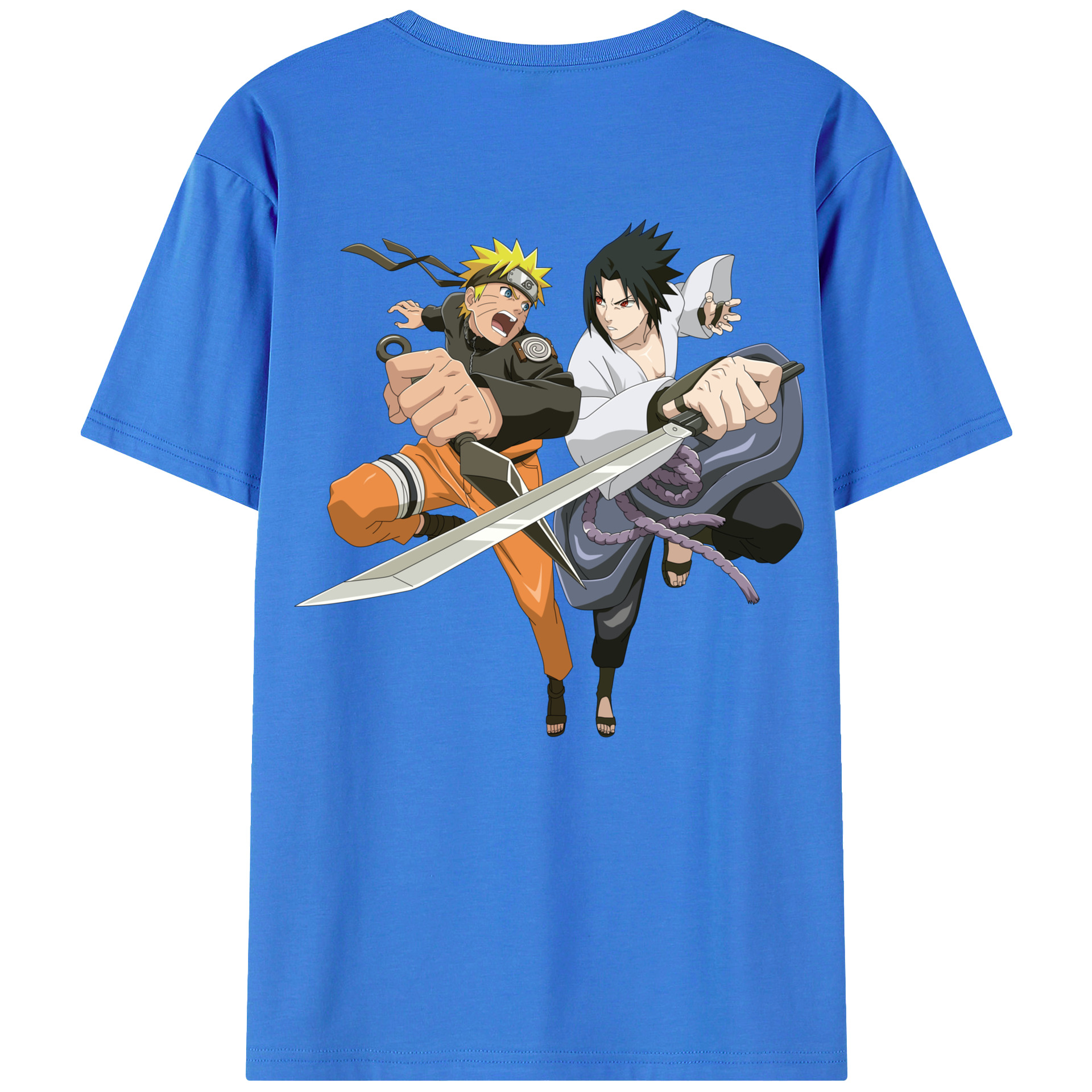 （画像用） NARUTO -ナルト- うずまき ナルト Uzumaki Naruto 綿100％ メンズ半袖Tシャツ（バックプリント） 通気性