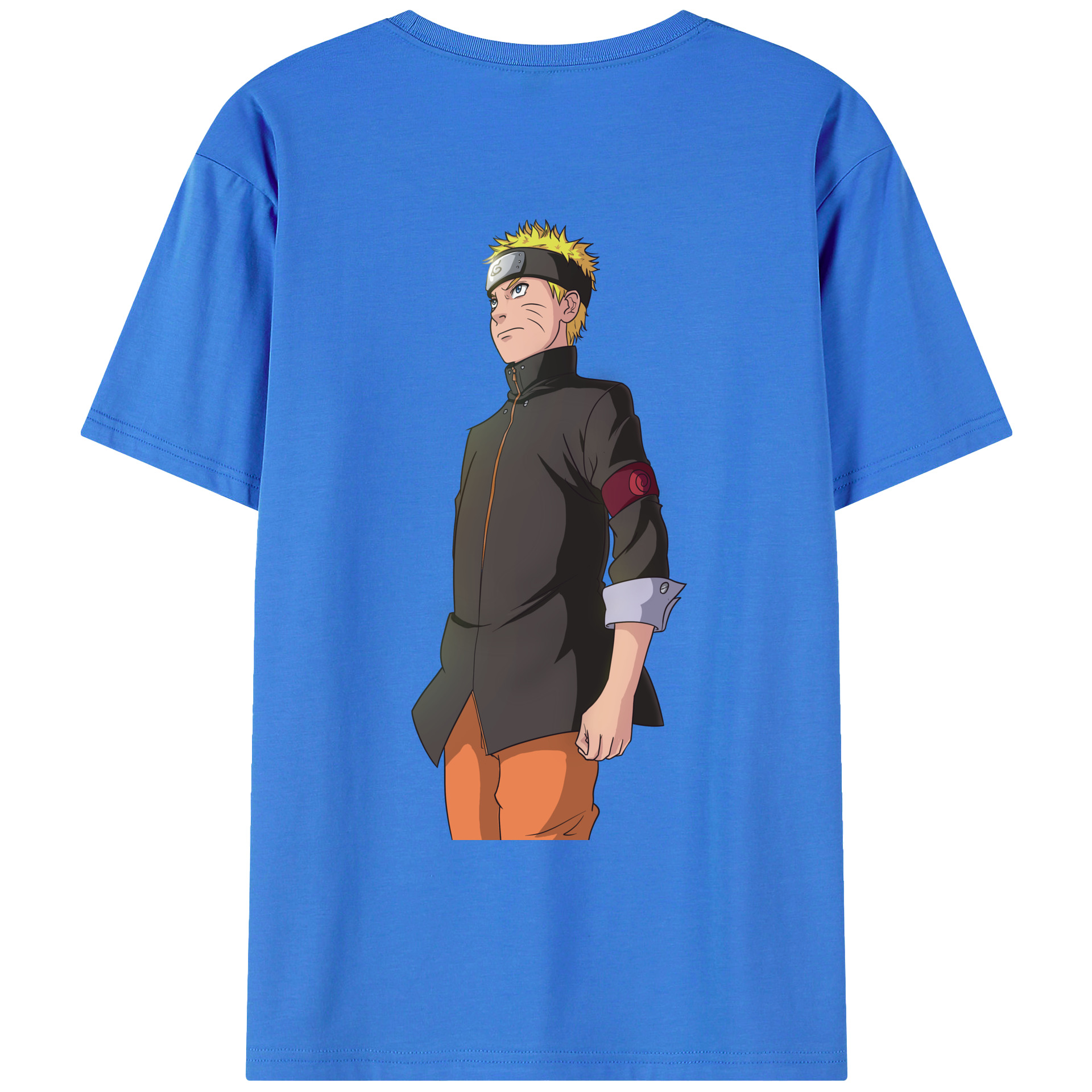 （画像用） NARUTO -ナルト- うずまき ナルト Uzumaki Naruto 綿100％ メンズ半袖Tシャツ（バックプリント） 通気性