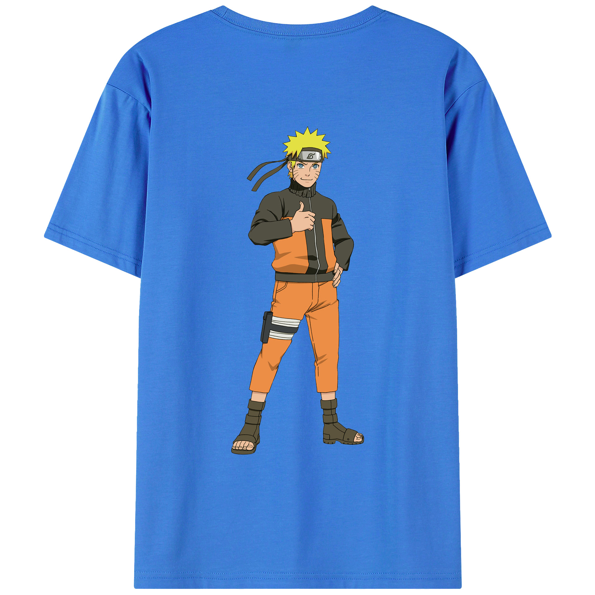 （画像用） NARUTO -ナルト- うずまき ナルト Uzumaki Naruto 綿100％ メンズ半袖Tシャツ（バックプリント） 通気性