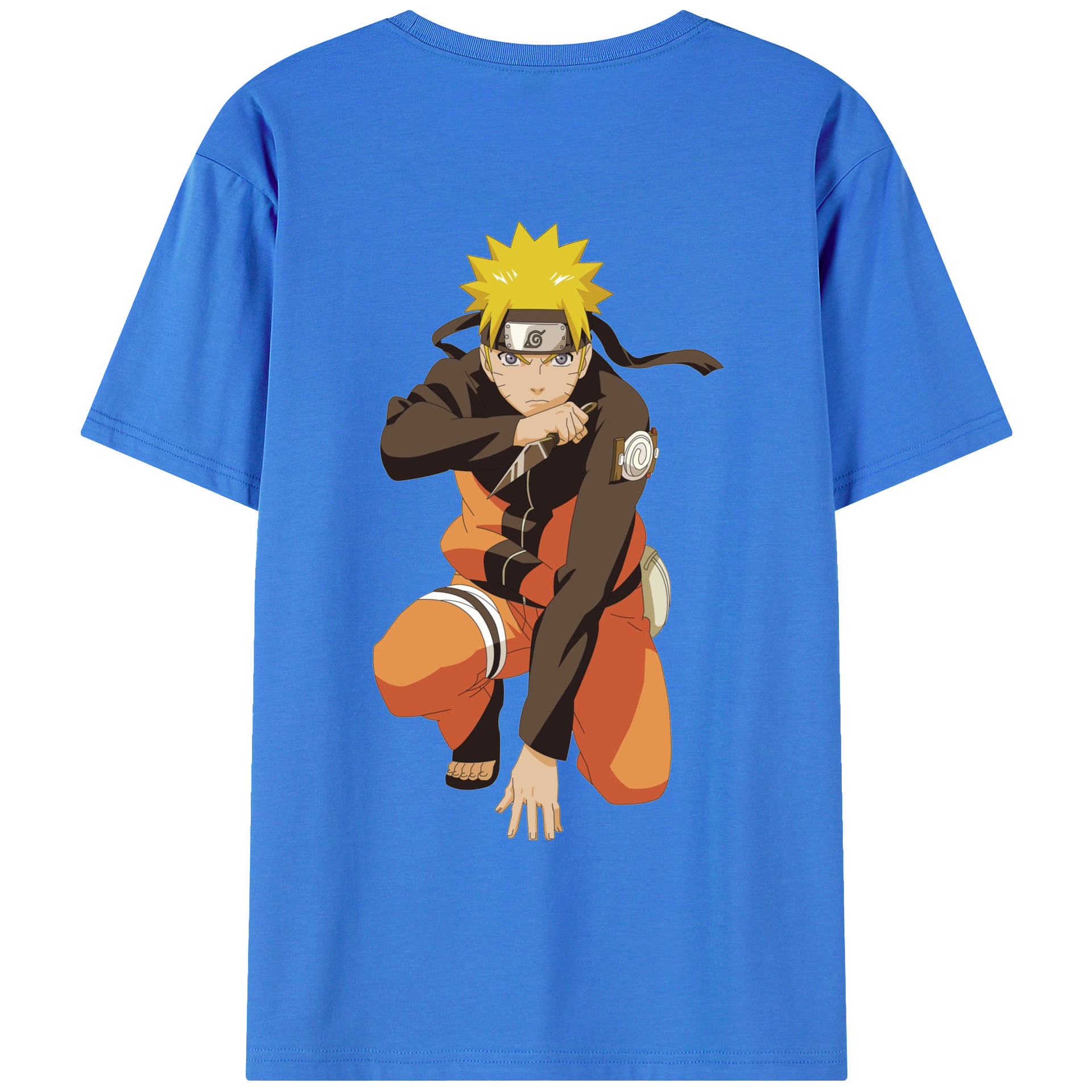 （画像用） NARUTO -ナルト- うずまき ナルト Uzumaki Naruto 綿100％ メンズ半袖Tシャツ（バックプリント） 通気性