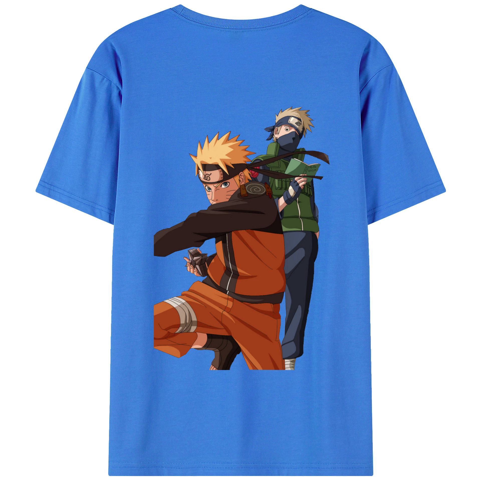 （画像用） NARUTO -ナルト- うずまき ナルト Uzumaki Naruto 綿100％ メンズ半袖Tシャツ（バックプリント） 通気性