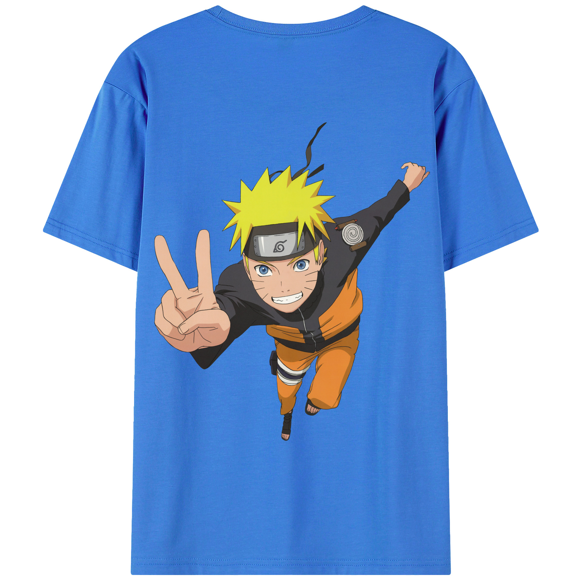 （画像用） NARUTO -ナルト- うずまき ナルト Uzumaki Naruto 綿100％ メンズ半袖Tシャツ（バックプリント） 通気性