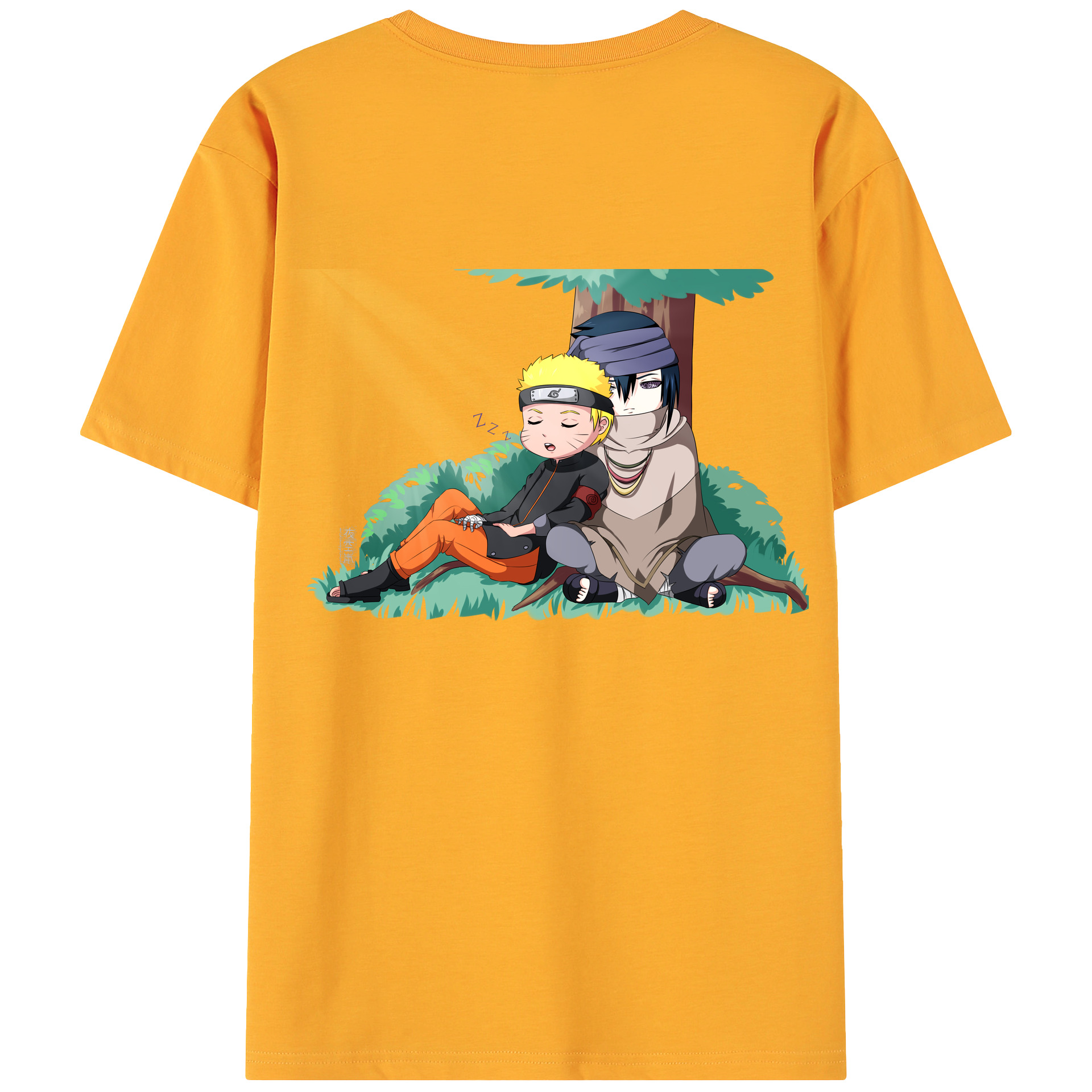 （画像用） NARUTO -ナルト- うずまき ナルト Uzumaki Naruto 綿100％ メンズ半袖Tシャツ（バックプリント） 通気性
