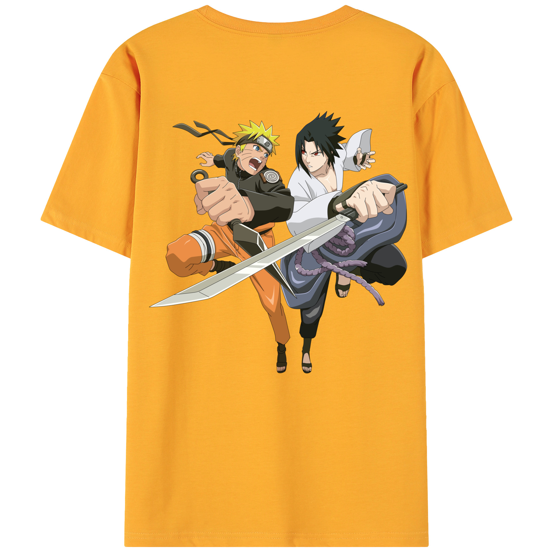 （画像用） NARUTO -ナルト- うずまき ナルト Uzumaki Naruto 綿100％ メンズ半袖Tシャツ（バックプリント） 通気性