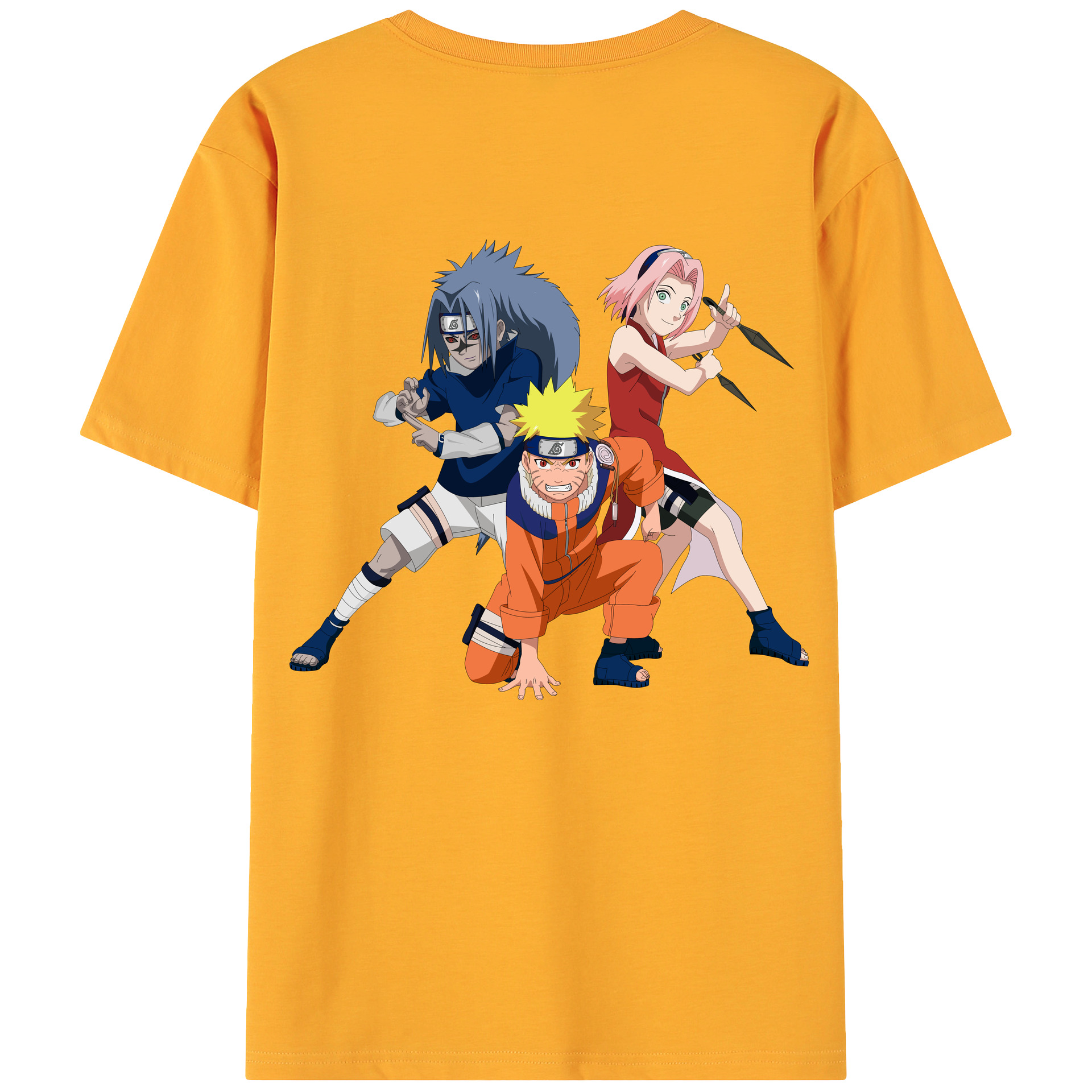 NARUTO -ナルト- うずまき ナルト Uzumaki Naruto 綿100％ メンズ半袖Tシャツ（バックプリント） 通気性