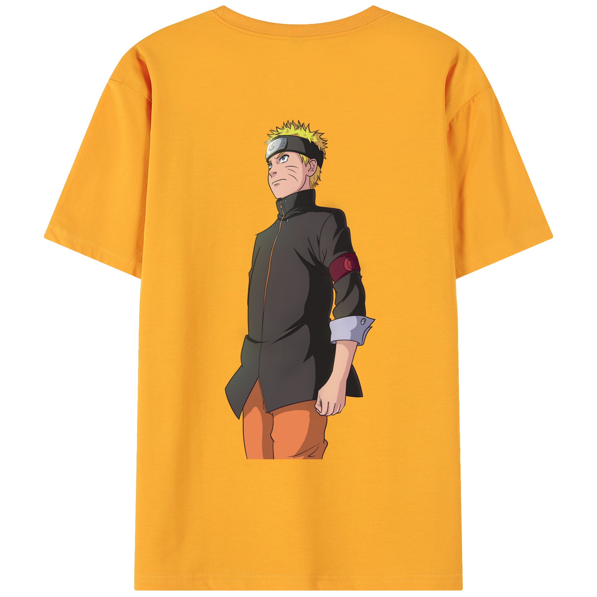 （画像用） NARUTO -ナルト- うずまき ナルト Uzumaki Naruto 綿100％ メンズ半袖Tシャツ（バックプリント） 通気性