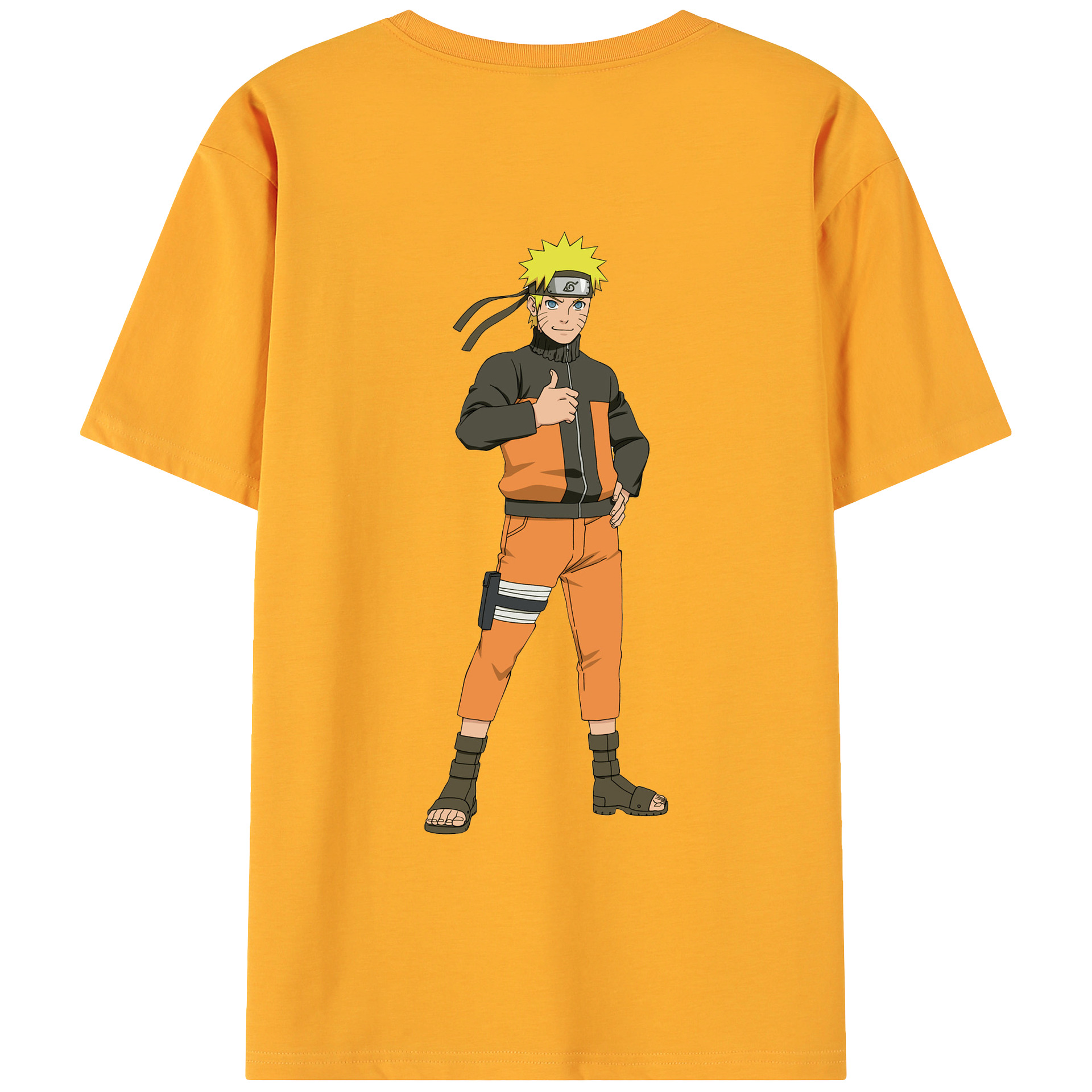 （画像用） NARUTO -ナルト- うずまき ナルト Uzumaki Naruto 綿100％ メンズ半袖Tシャツ（バックプリント） 通気性