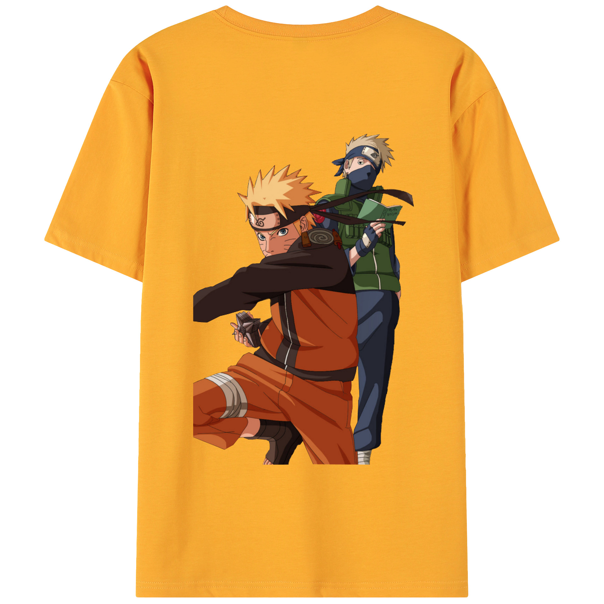 （画像用） NARUTO -ナルト- うずまき ナルト Uzumaki Naruto 綿100％ メンズ半袖Tシャツ（バックプリント） 通気性