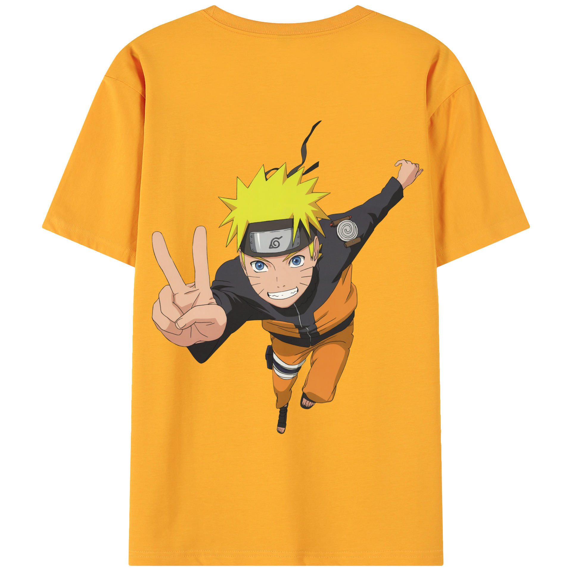 （画像用） NARUTO -ナルト- うずまき ナルト Uzumaki Naruto 綿100％ メンズ半袖Tシャツ（バックプリント） 通気性