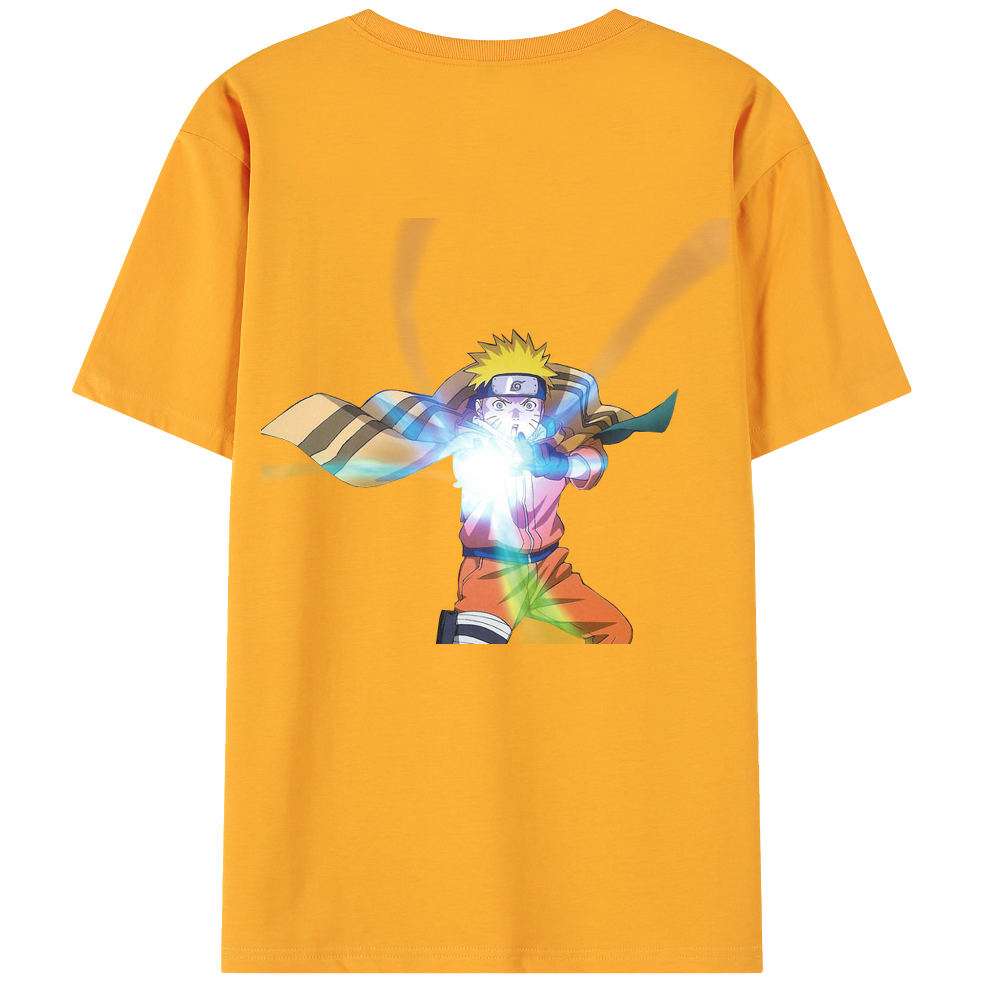 （画像用） NARUTO -ナルト- うずまき ナルト Uzumaki Naruto 綿100％ メンズ半袖Tシャツ（バックプリント） 通気性
