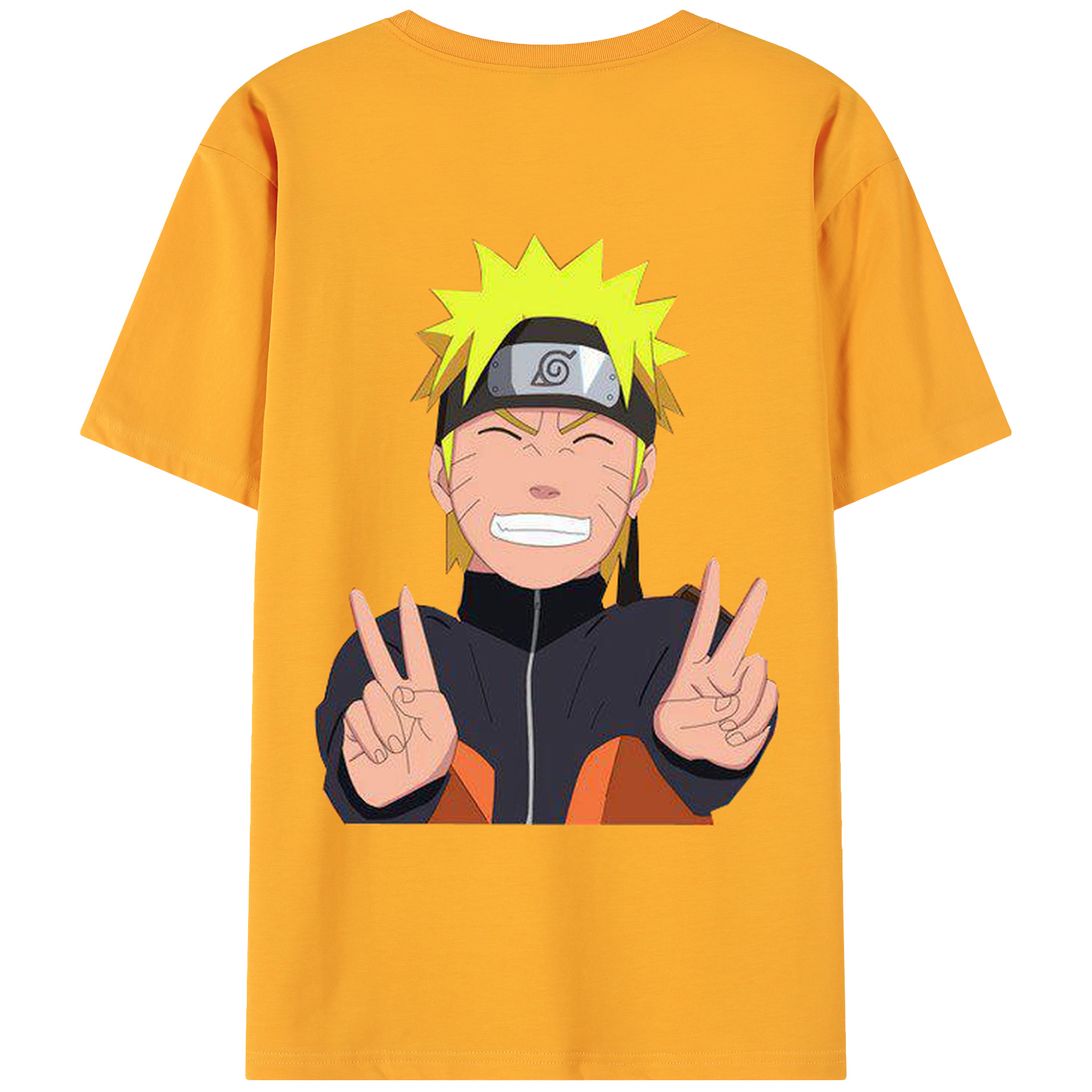 （画像用） NARUTO -ナルト- うずまき ナルト Uzumaki Naruto 綿100％ メンズ半袖Tシャツ（バックプリント） 通気性