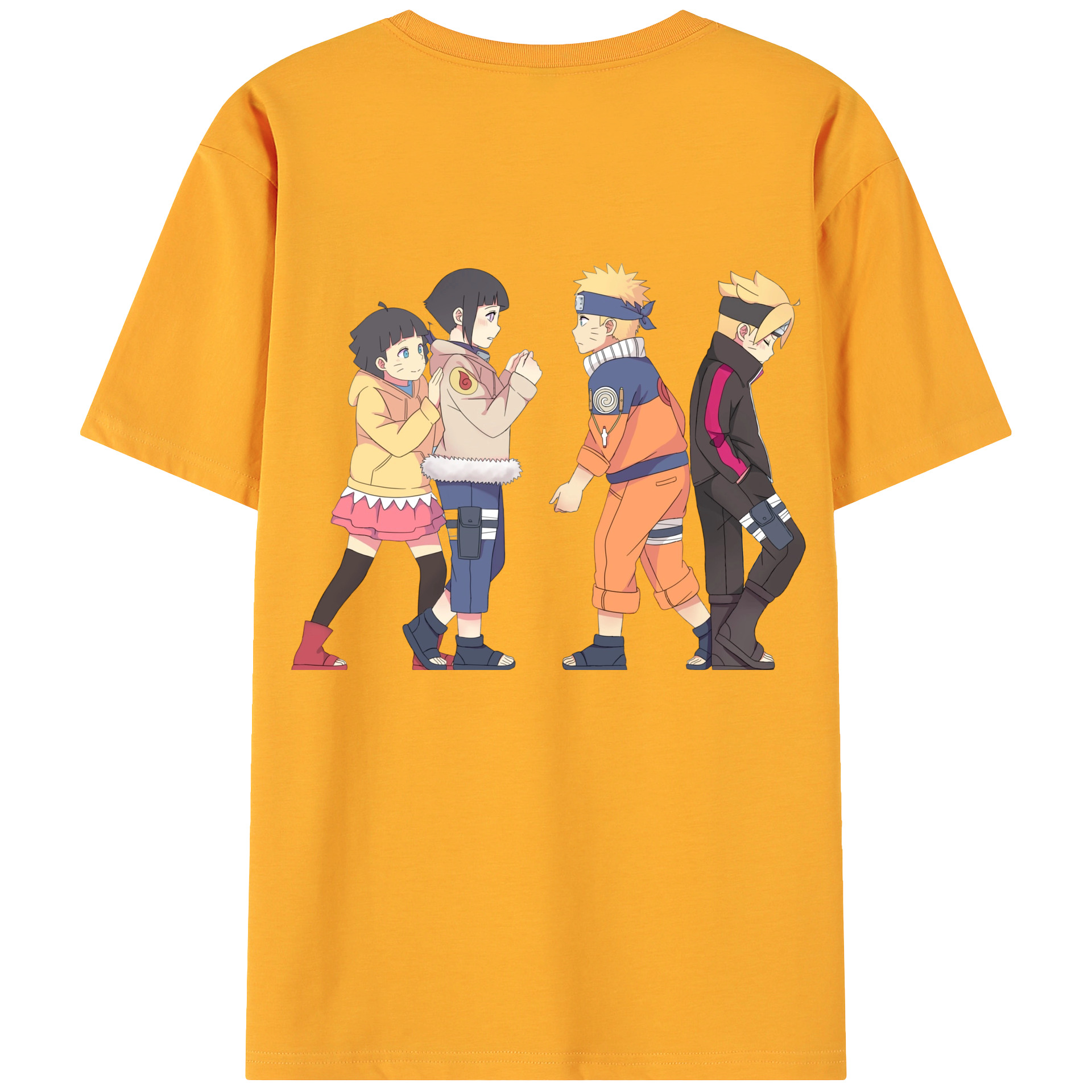 （画像用） NARUTO -ナルト- うずまき ナルト Uzumaki Naruto 綿100％ メンズ半袖Tシャツ（バックプリント） 通気性