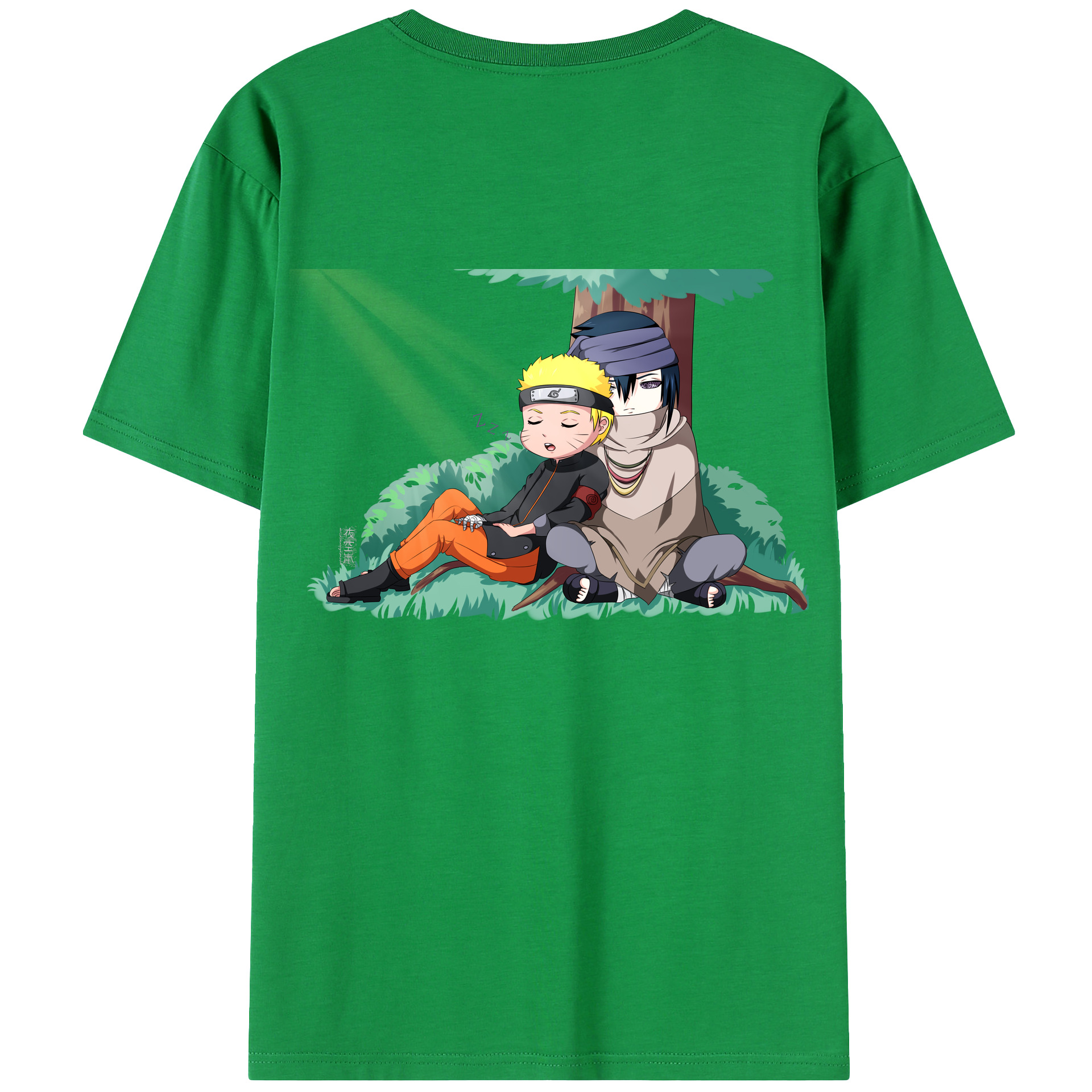（画像用） NARUTO -ナルト- うずまき ナルト Uzumaki Naruto 綿100％ メンズ半袖Tシャツ（バックプリント） 通気性