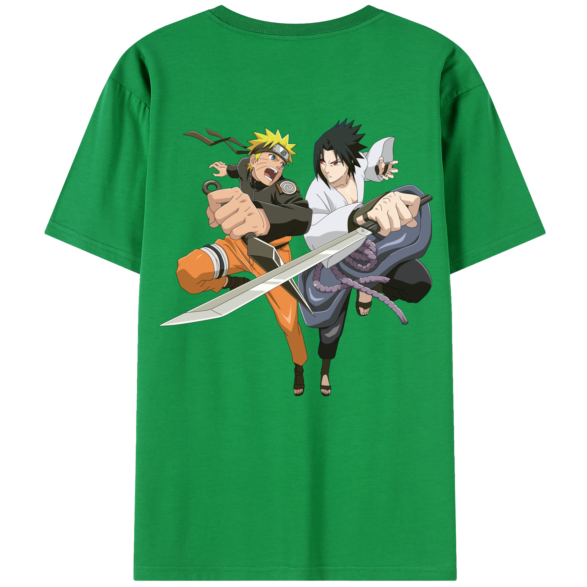 （画像用） NARUTO -ナルト- うずまき ナルト Uzumaki Naruto 綿100％ メンズ半袖Tシャツ（バックプリント） 通気性