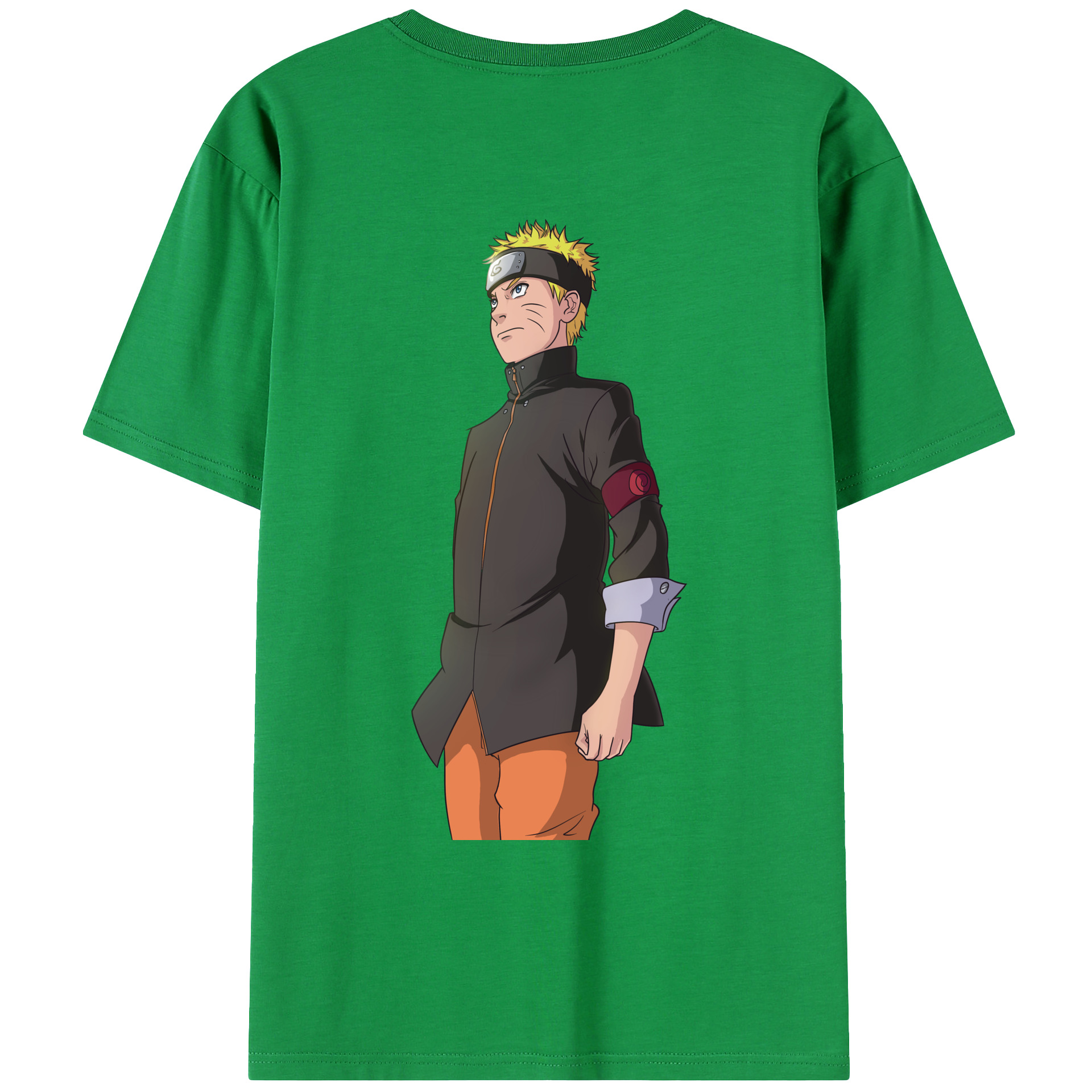 （画像用） NARUTO -ナルト- うずまき ナルト Uzumaki Naruto 綿100％ メンズ半袖Tシャツ（バックプリント） 通気性