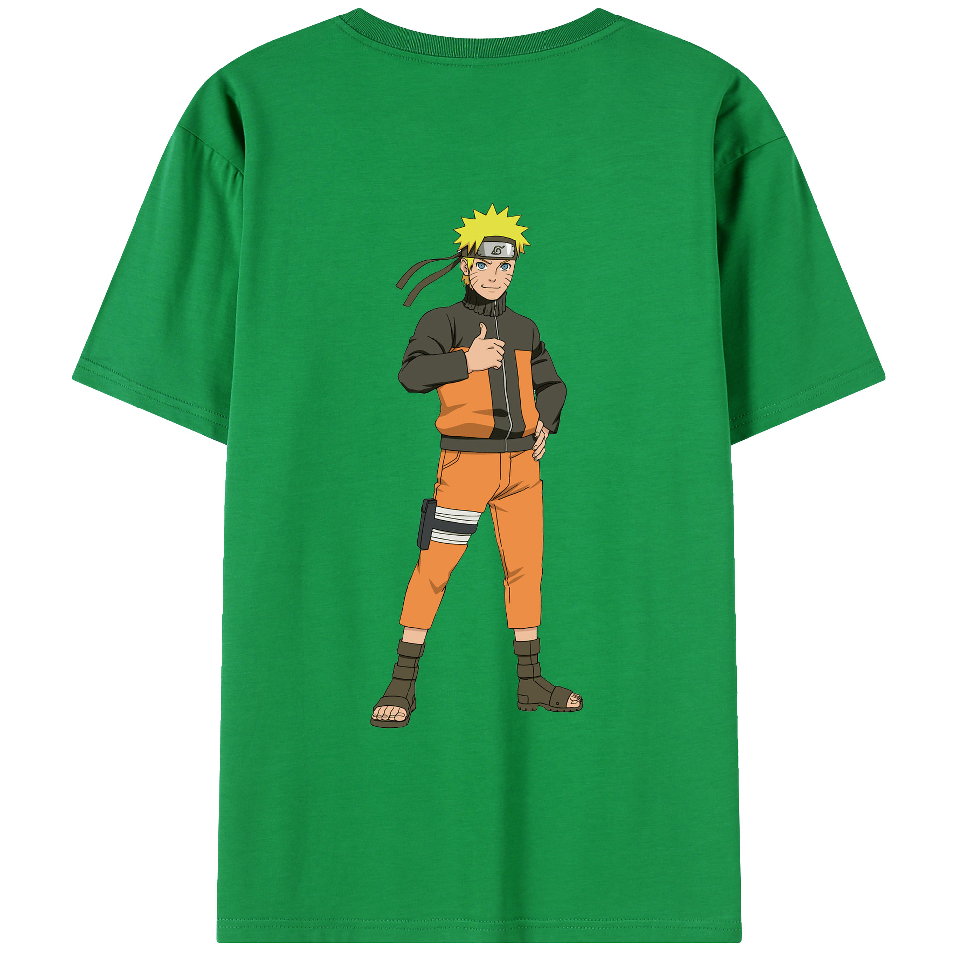 （画像用） NARUTO -ナルト- うずまき ナルト Uzumaki Naruto 綿100％ メンズ半袖Tシャツ（バックプリント） 通気性