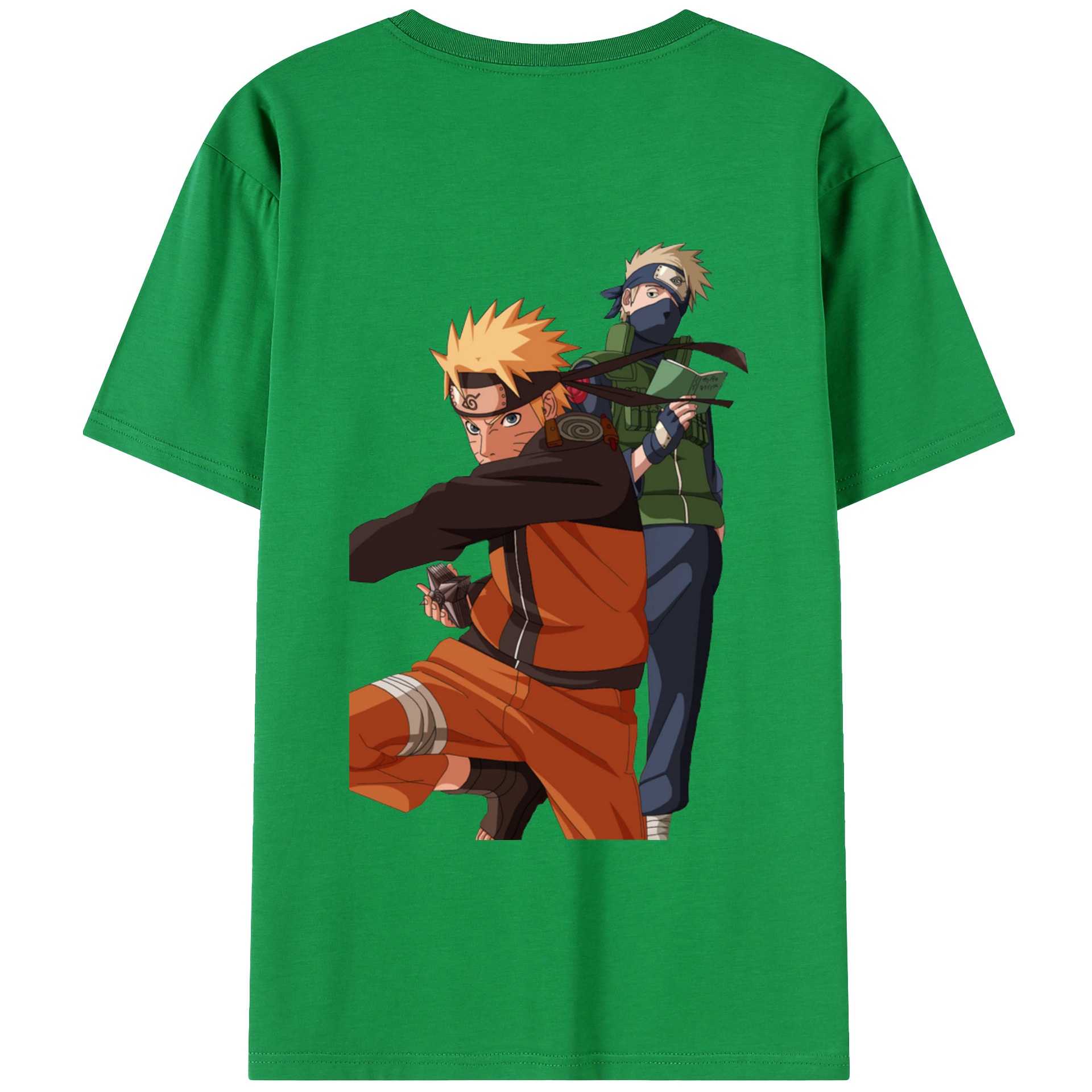 （画像用） NARUTO -ナルト- うずまき ナルト Uzumaki Naruto 綿100％ メンズ半袖Tシャツ（バックプリント） 通気性