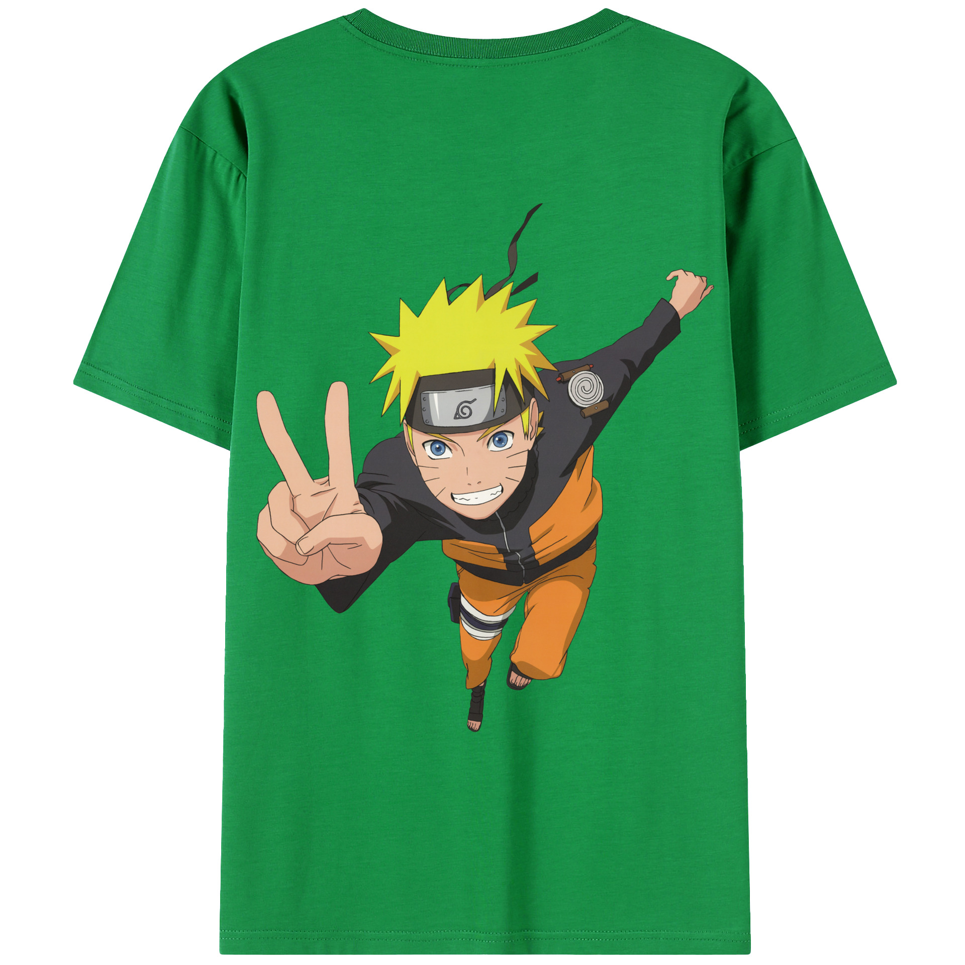 （画像用） NARUTO -ナルト- うずまき ナルト Uzumaki Naruto 綿100％ メンズ半袖Tシャツ（バックプリント） 通気性