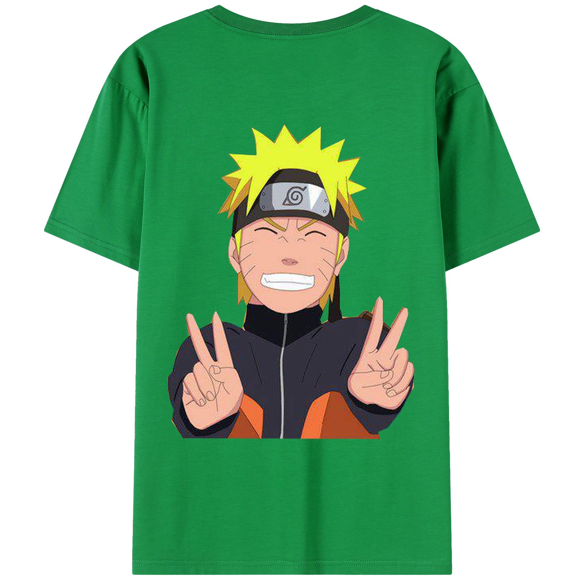 （画像用） NARUTO -ナルト- うずまき ナルト Uzumaki Naruto 綿100％ メンズ半袖Tシャツ（バックプリント） 通気性