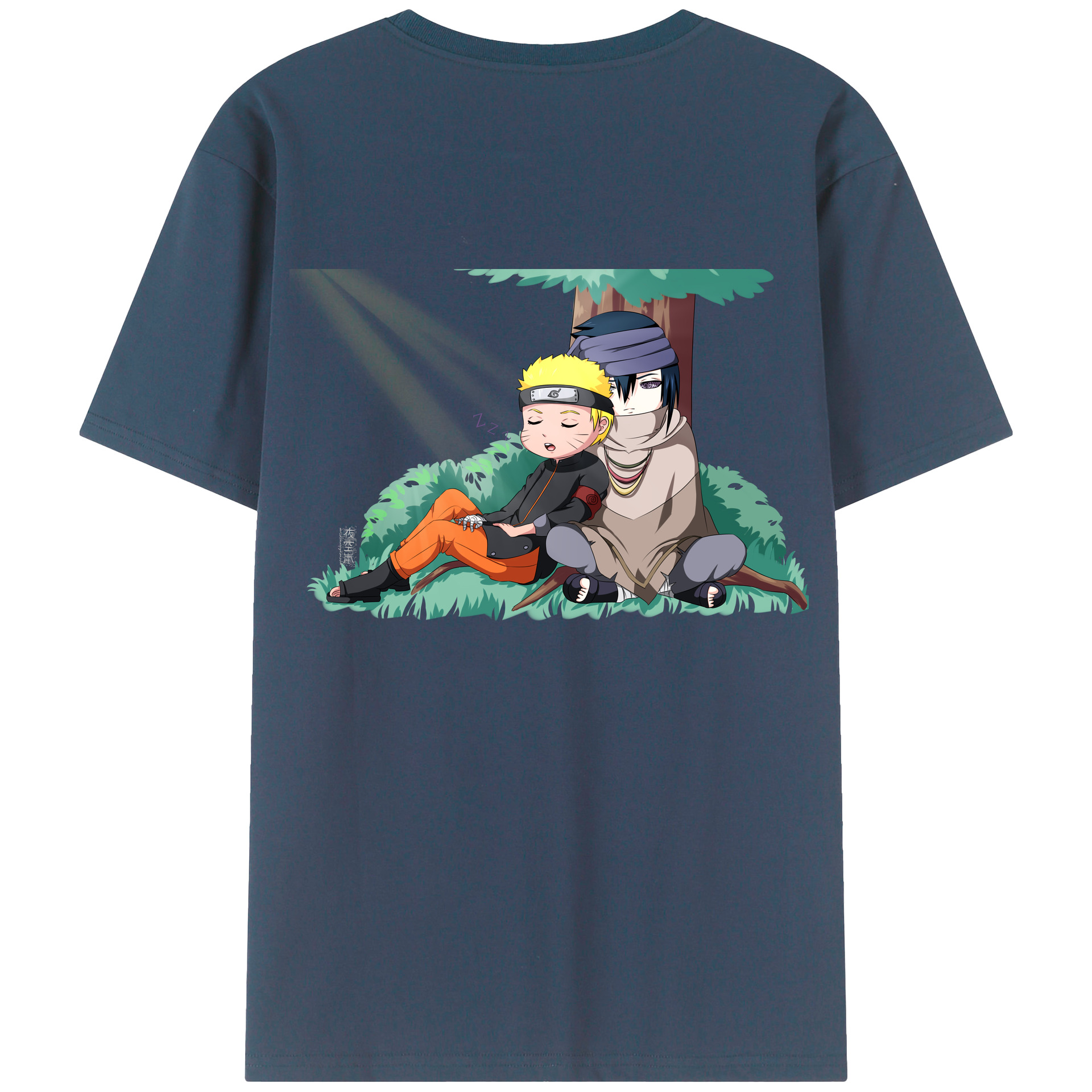 （画像用） NARUTO -ナルト- うずまき ナルト Uzumaki Naruto 綿100％ メンズ半袖Tシャツ（バックプリント） 通気性