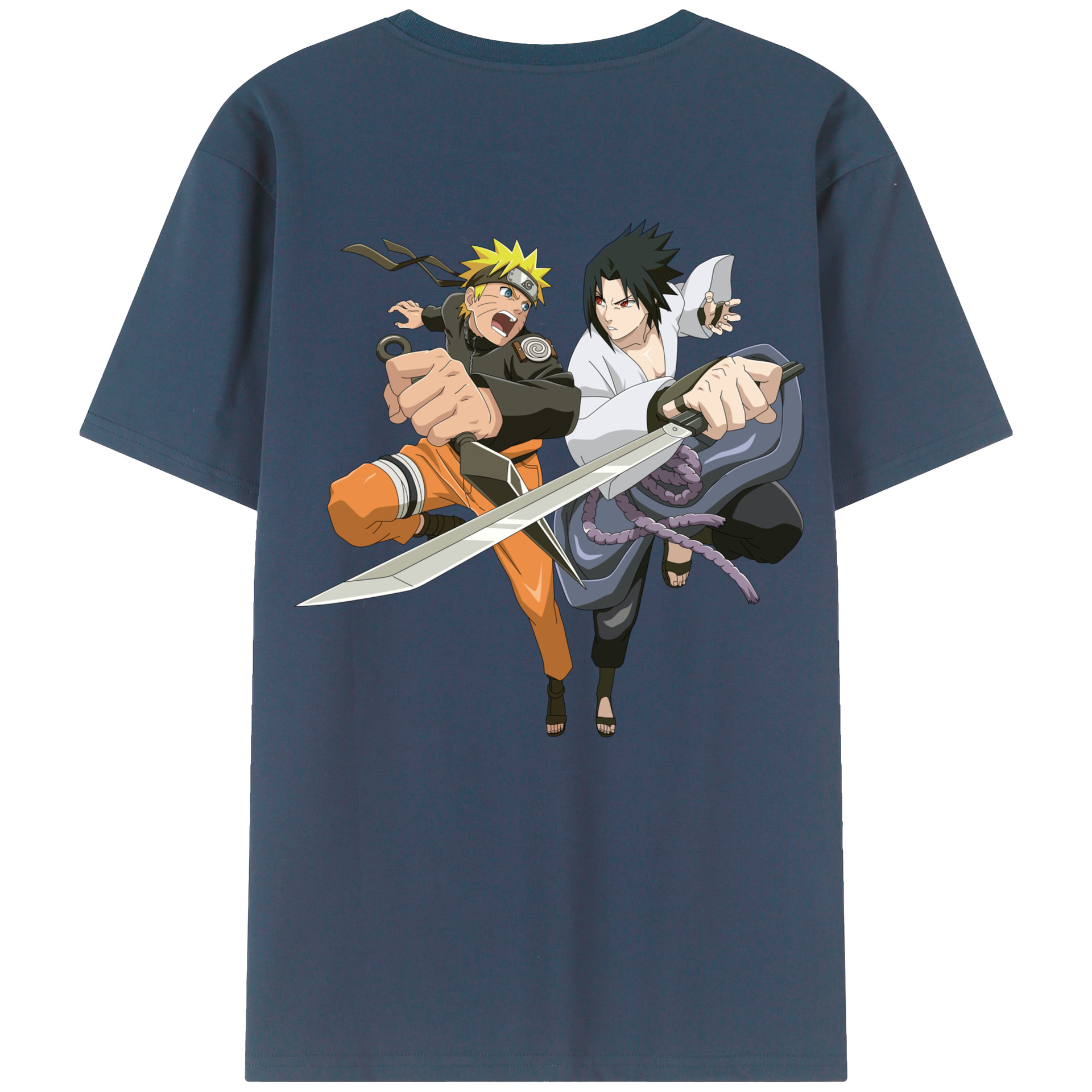 （画像用） NARUTO -ナルト- うずまき ナルト Uzumaki Naruto 綿100％ メンズ半袖Tシャツ（バックプリント） 通気性