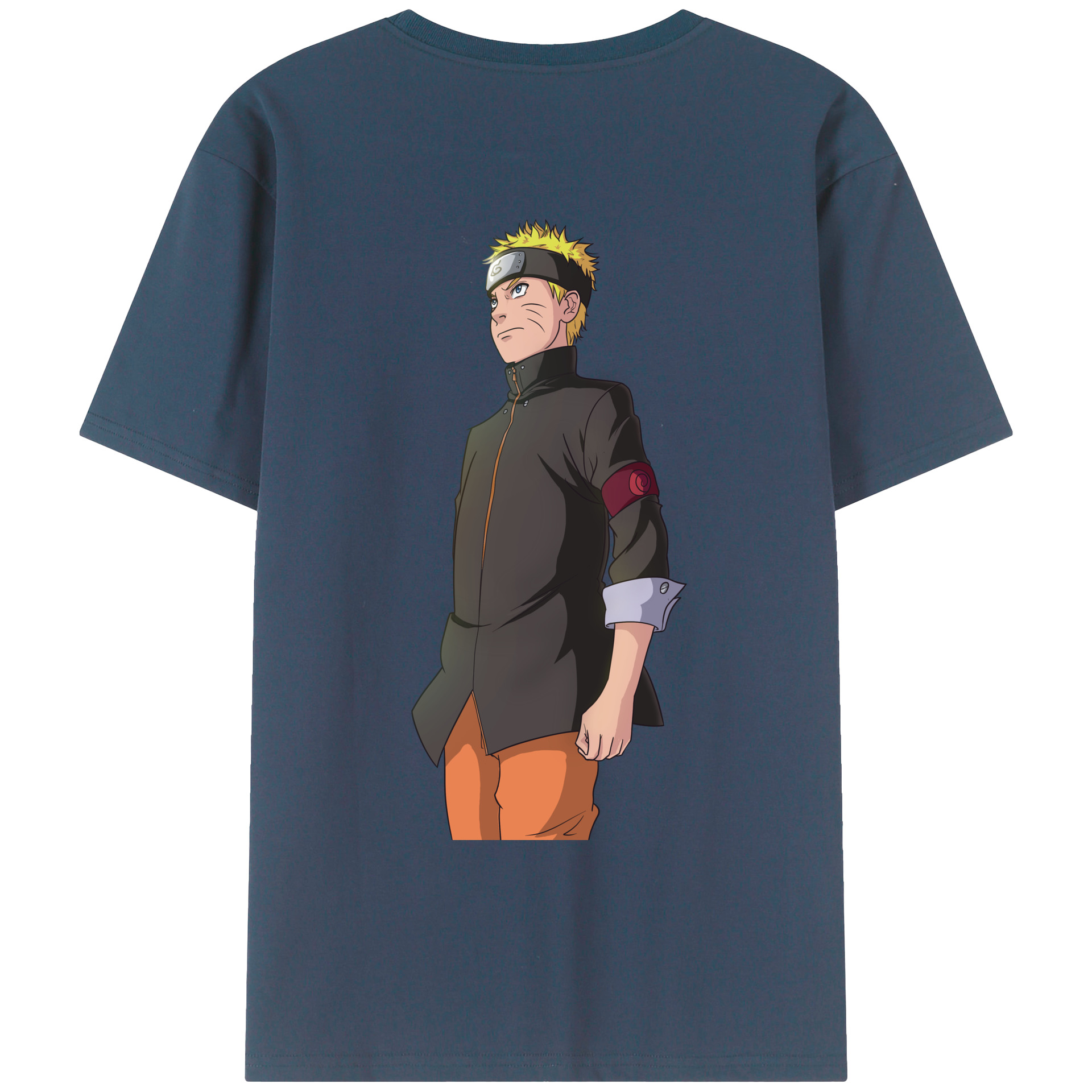 （画像用） NARUTO -ナルト- うずまき ナルト Uzumaki Naruto 綿100％ メンズ半袖Tシャツ（バックプリント） 通気性