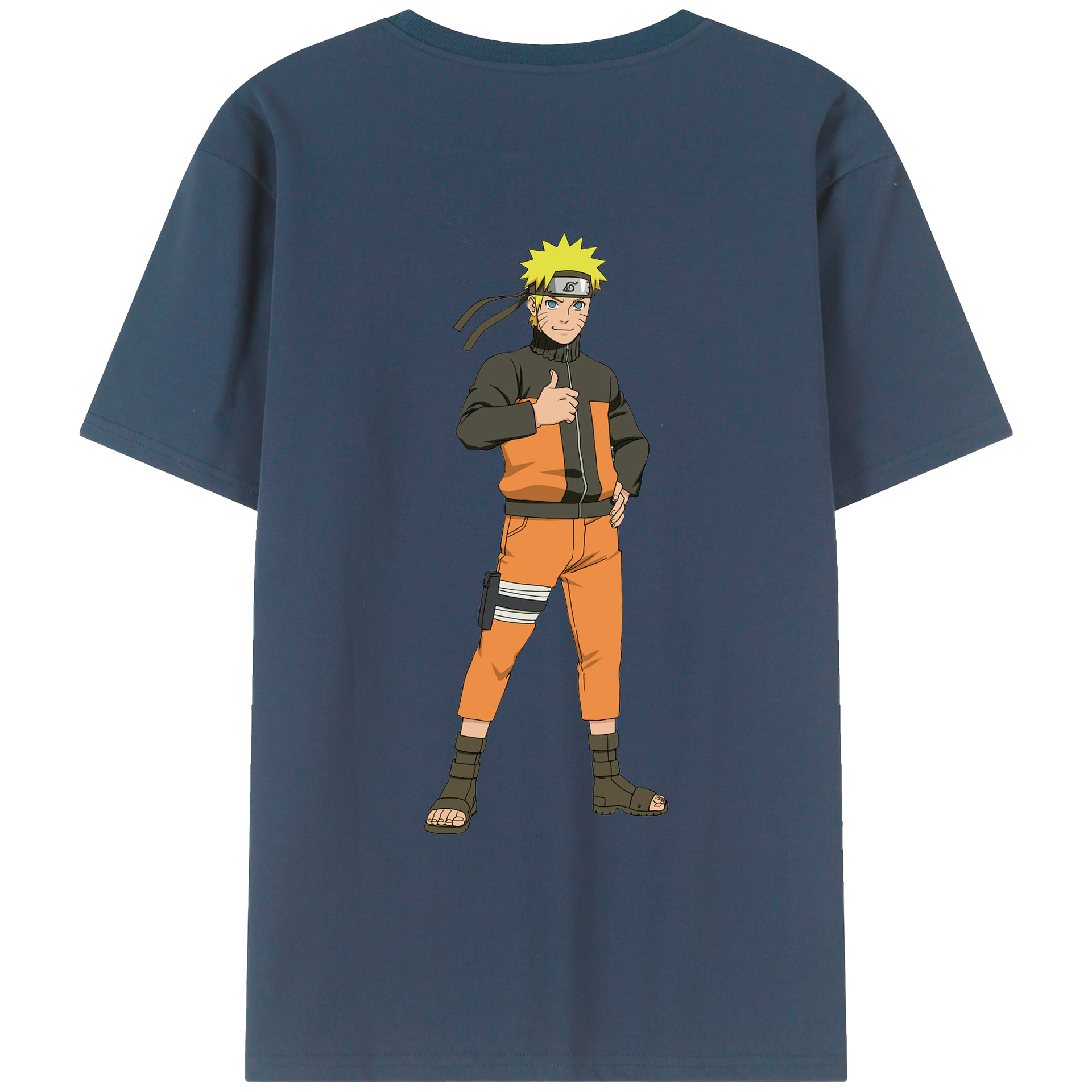（画像用） NARUTO -ナルト- うずまき ナルト Uzumaki Naruto 綿100％ メンズ半袖Tシャツ（バックプリント） 通気性